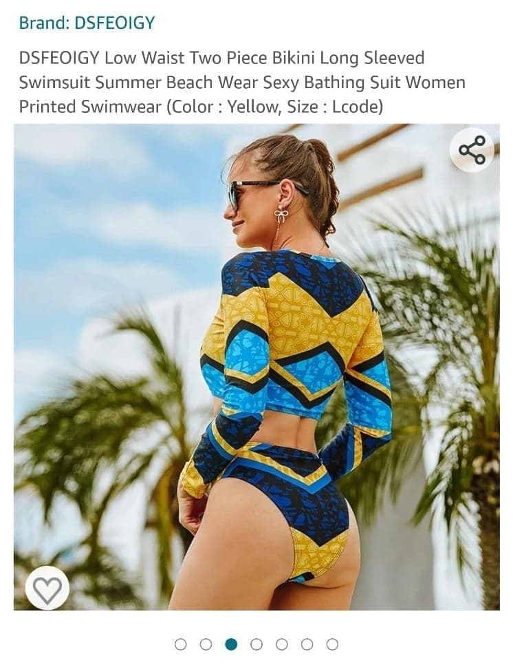 DSFEOIGY Low Waist Two Piece Bikini Long Sleeved - Thumbnail 3