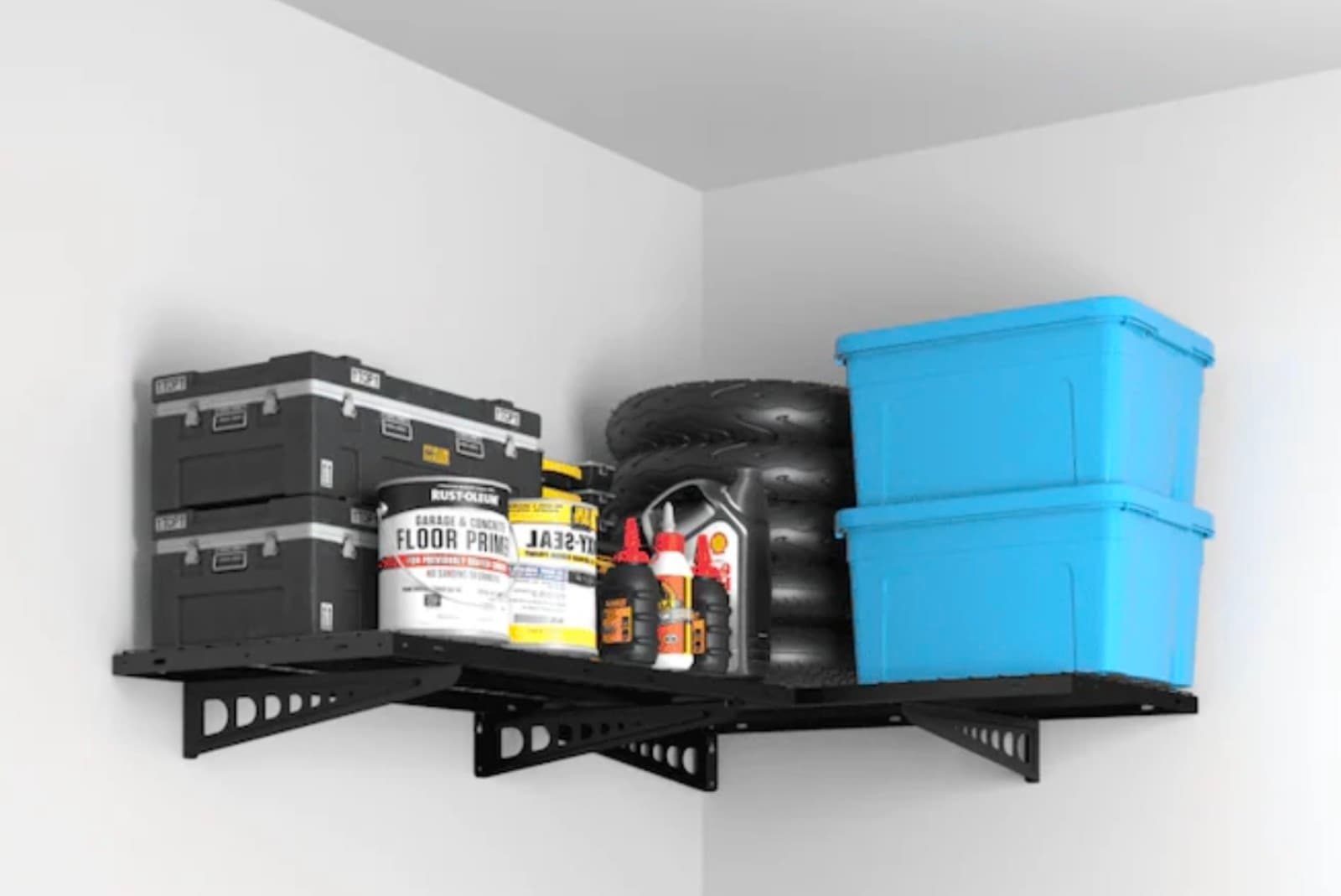 Corner 2-Pack 2' x 4' Wall Shelving, 660lbs Total Weight Capacity - Thumbnail 2