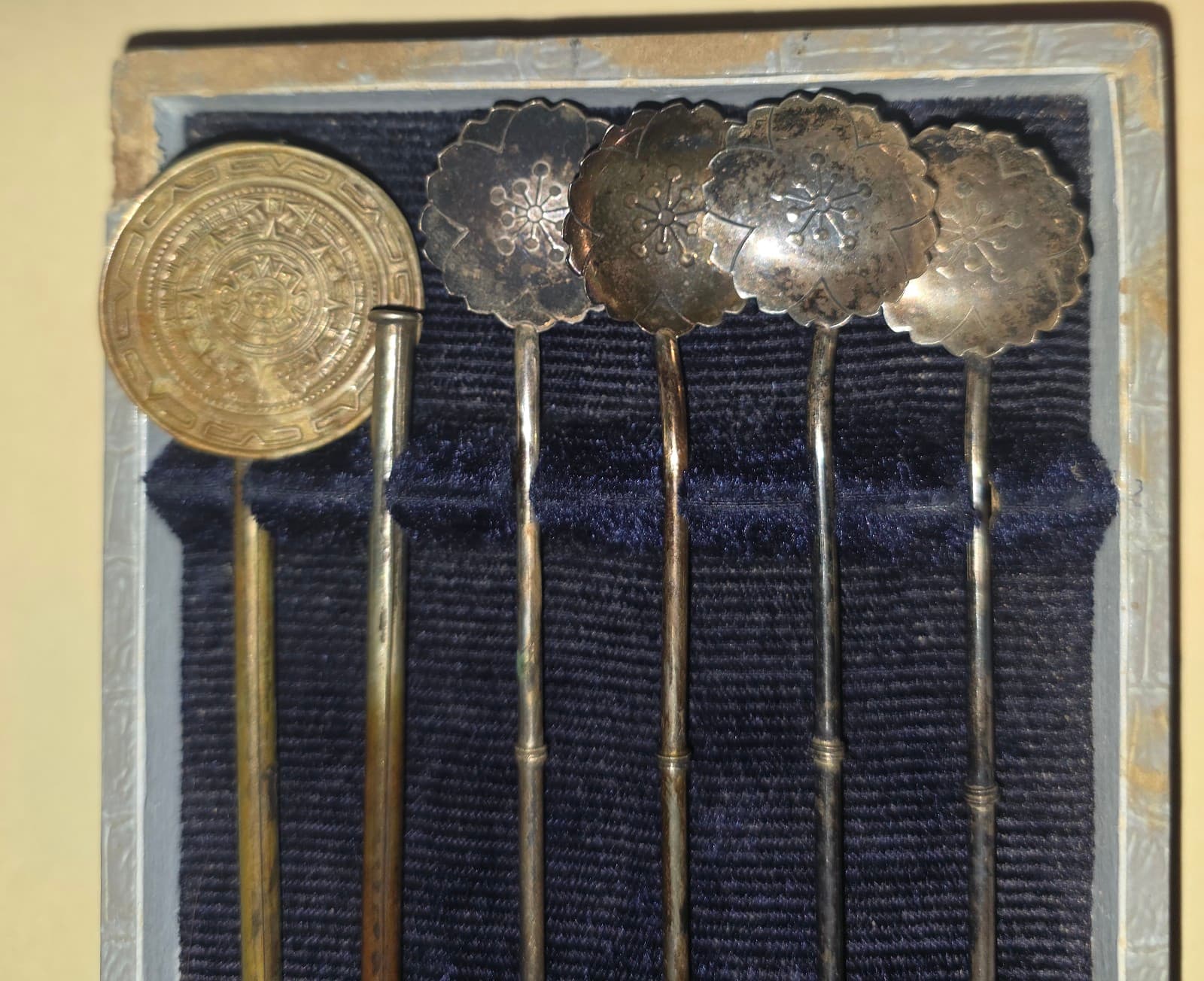 Vintage Set Of 6 950 Sterling Silver Japan Tall Iced Tea Cocktail Spoons - Thumbnail 3