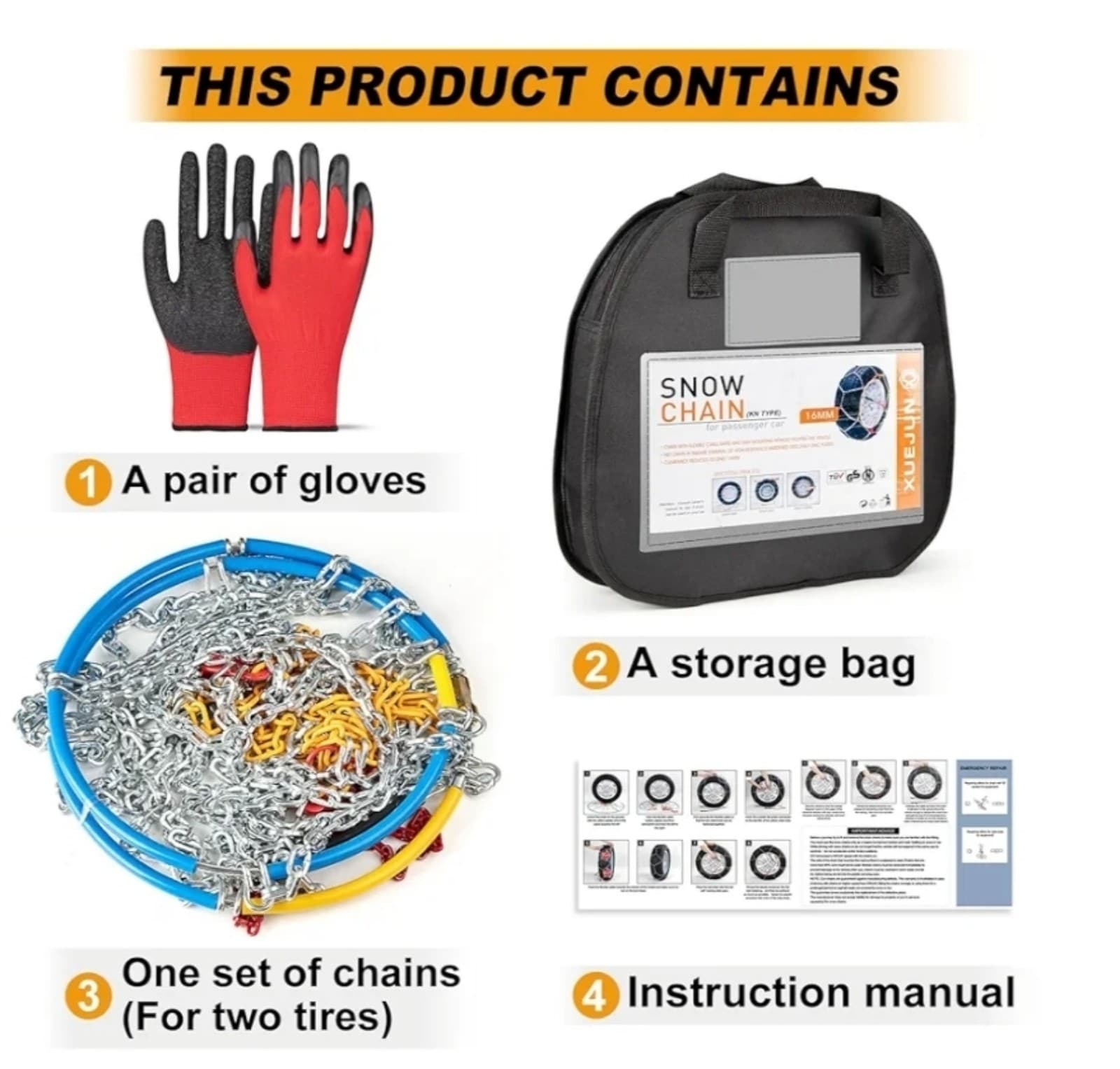 Snow Chains,Tire Chains for Car, Pickup, SUV - Thumbnail 3