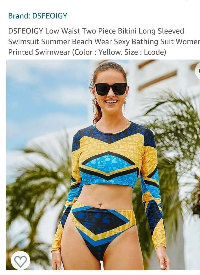 DSFEOIGY Low Waist Two Piece Bikini Long Sleeved - Image 1