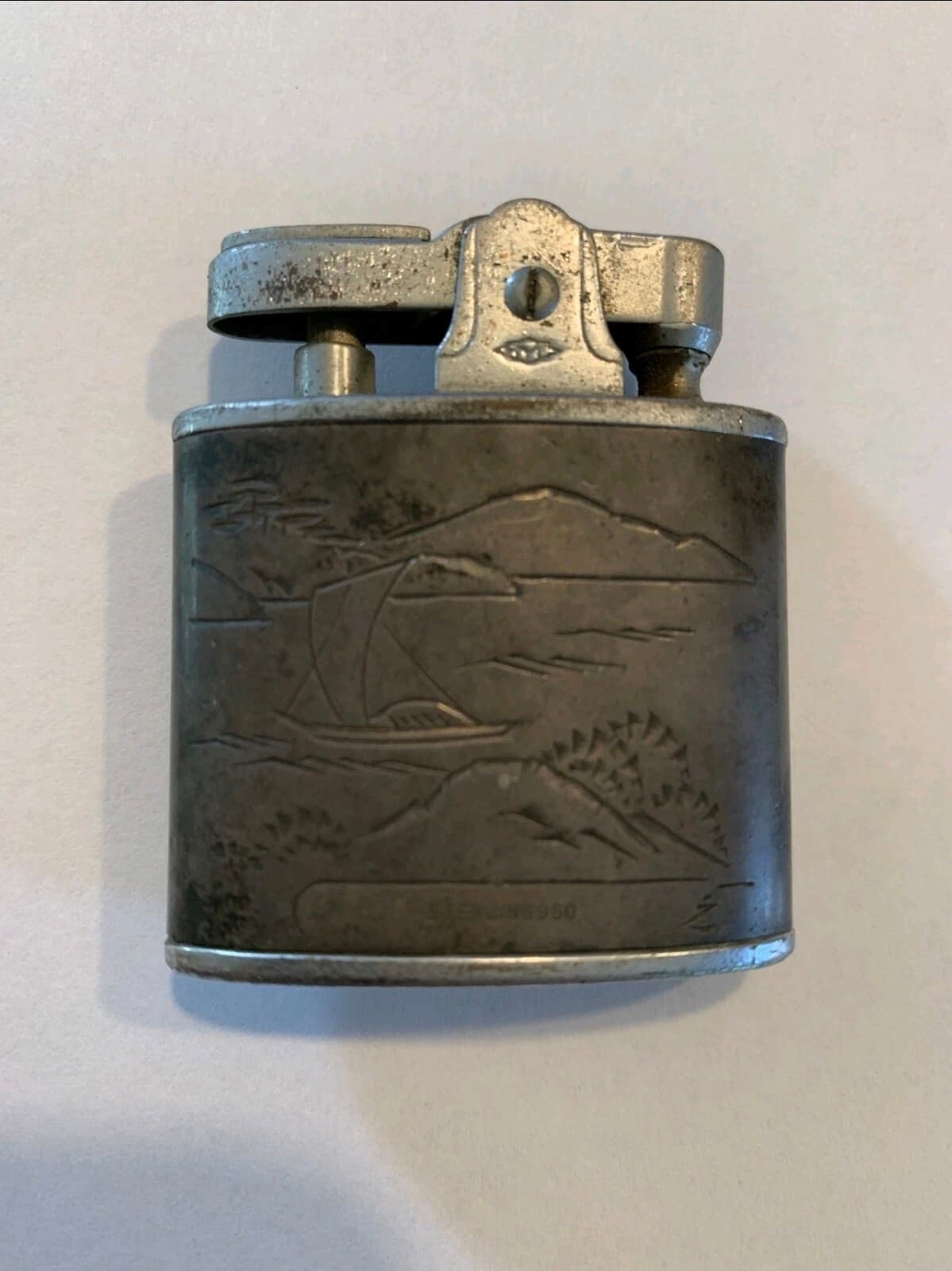 Prince Japanese Sterling Silver 950 Cigarette Table Lighter - Thumbnail 2