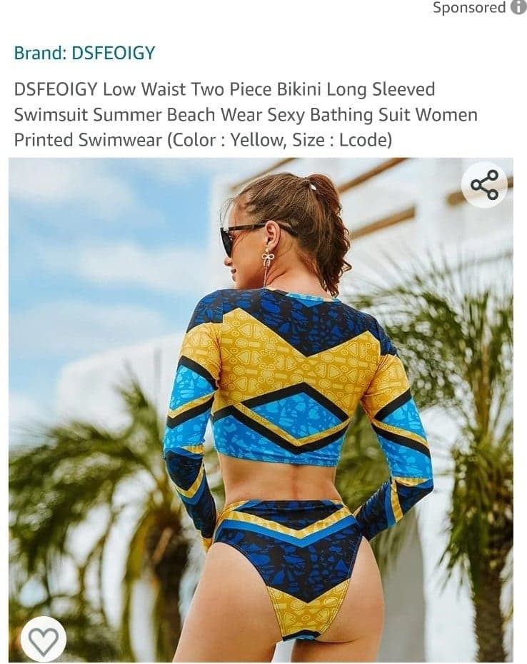 DSFEOIGY Low Waist Two Piece Bikini Long Sleeved - Thumbnail 4