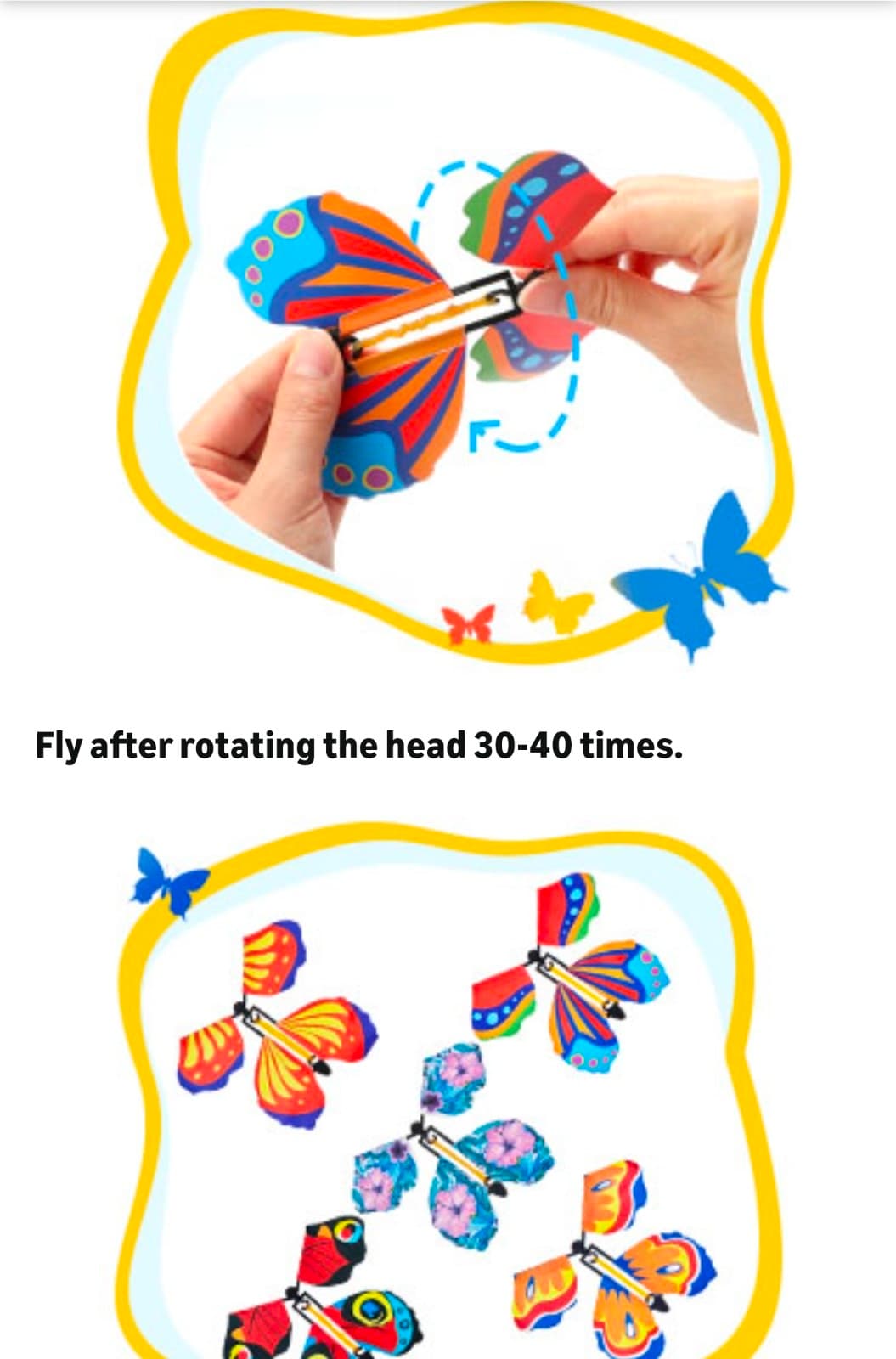 Flutter Flyers Butterflies Flying Butterfly Wind up Toys for Surprise Cards - Thumbnail 8