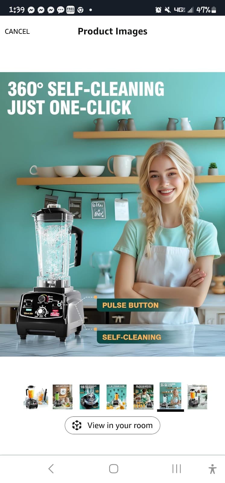 WantJoin Professional Blender, ETL listed 68oz Commercial Blender for kitchen - Thumbnail 6