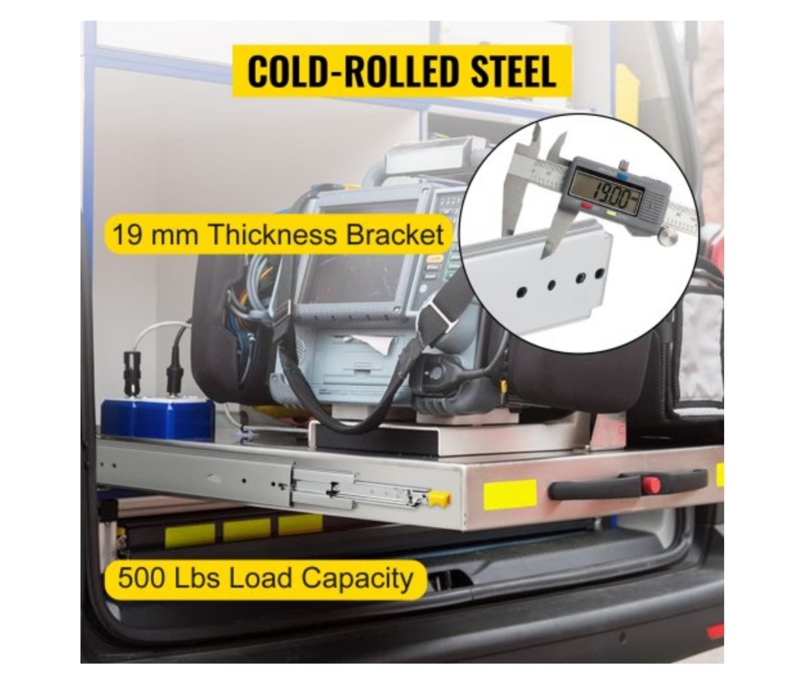 VEVOR Heavy Duty Drawer Slides 48" Length, Locking Drawer Slides 500lbs Load Cap - Thumbnail 4