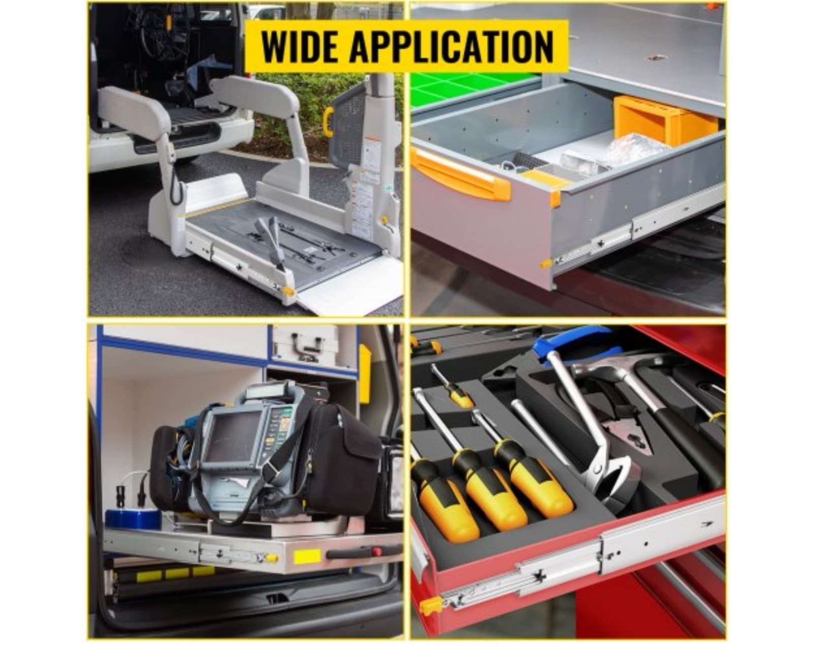 VEVOR Heavy Duty Drawer Slides 48" Length, Locking Drawer Slides 500lbs Load Cap - Thumbnail 7