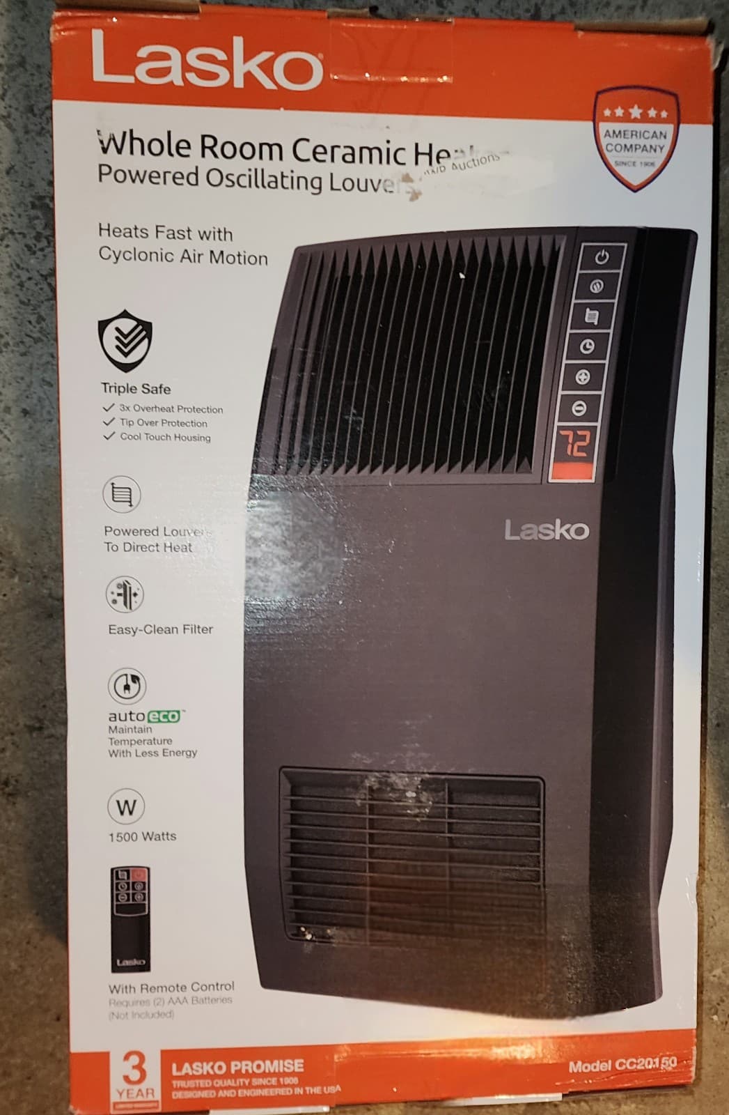 Lasko Cyclonic Ceramic Remote HTR - Thumbnail 5