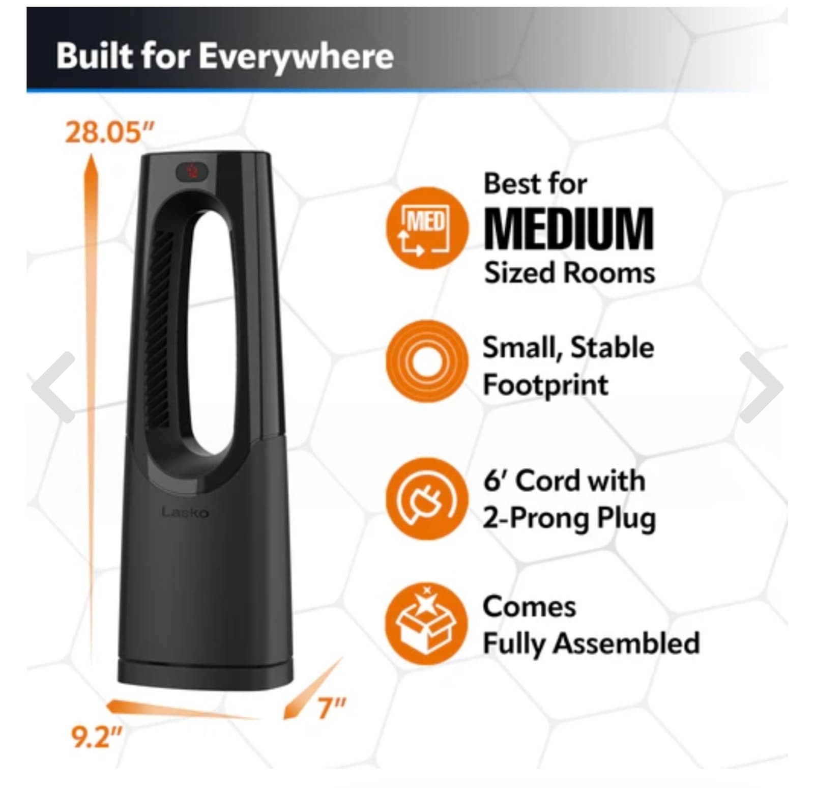 Lasko 1500W Bladeless Tower Heater with Remote Control - Thumbnail 4