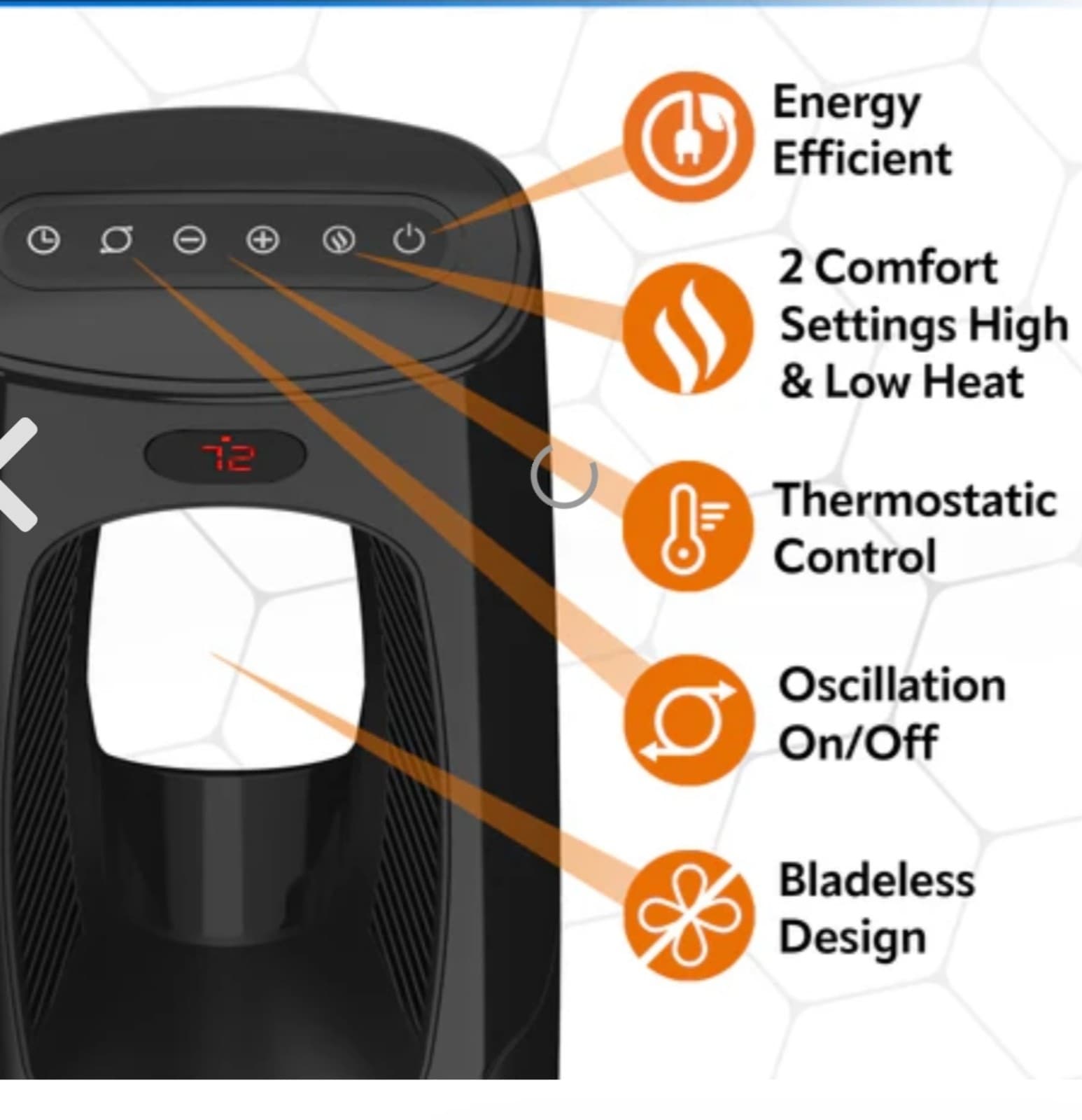 Lasko 1500W Bladeless Tower Heater with Remote Control - Thumbnail 3