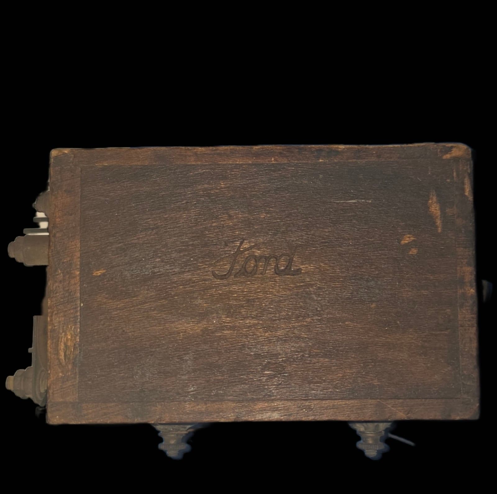 antique wooden auto battery marked Ford 1908 model T 5 x 3 x 2 original - Image 1