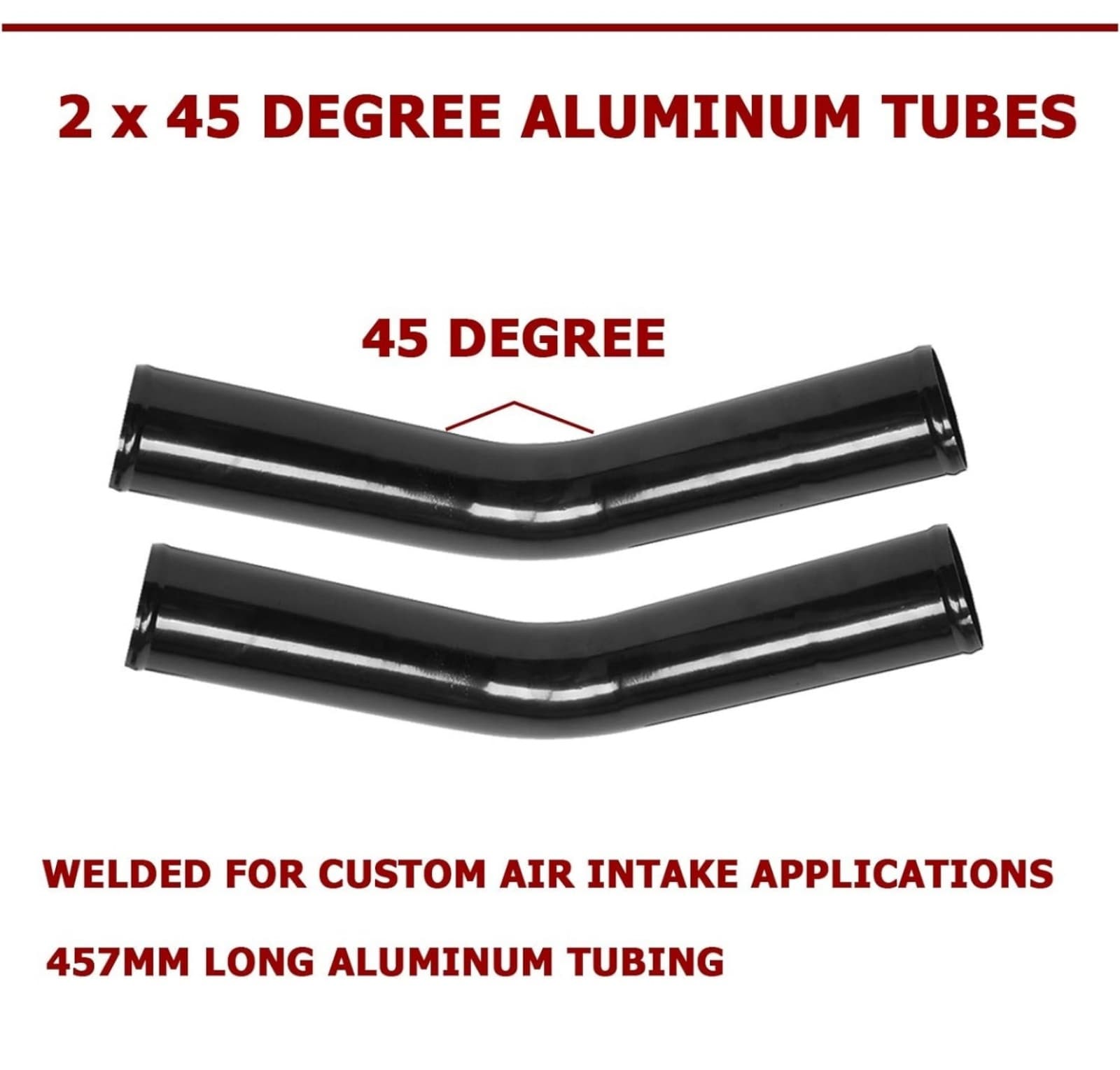 Universal 2.5 Inch Intercooler Pipe Piping Polished Aluminum Kit with Silicone H - Thumbnail 3