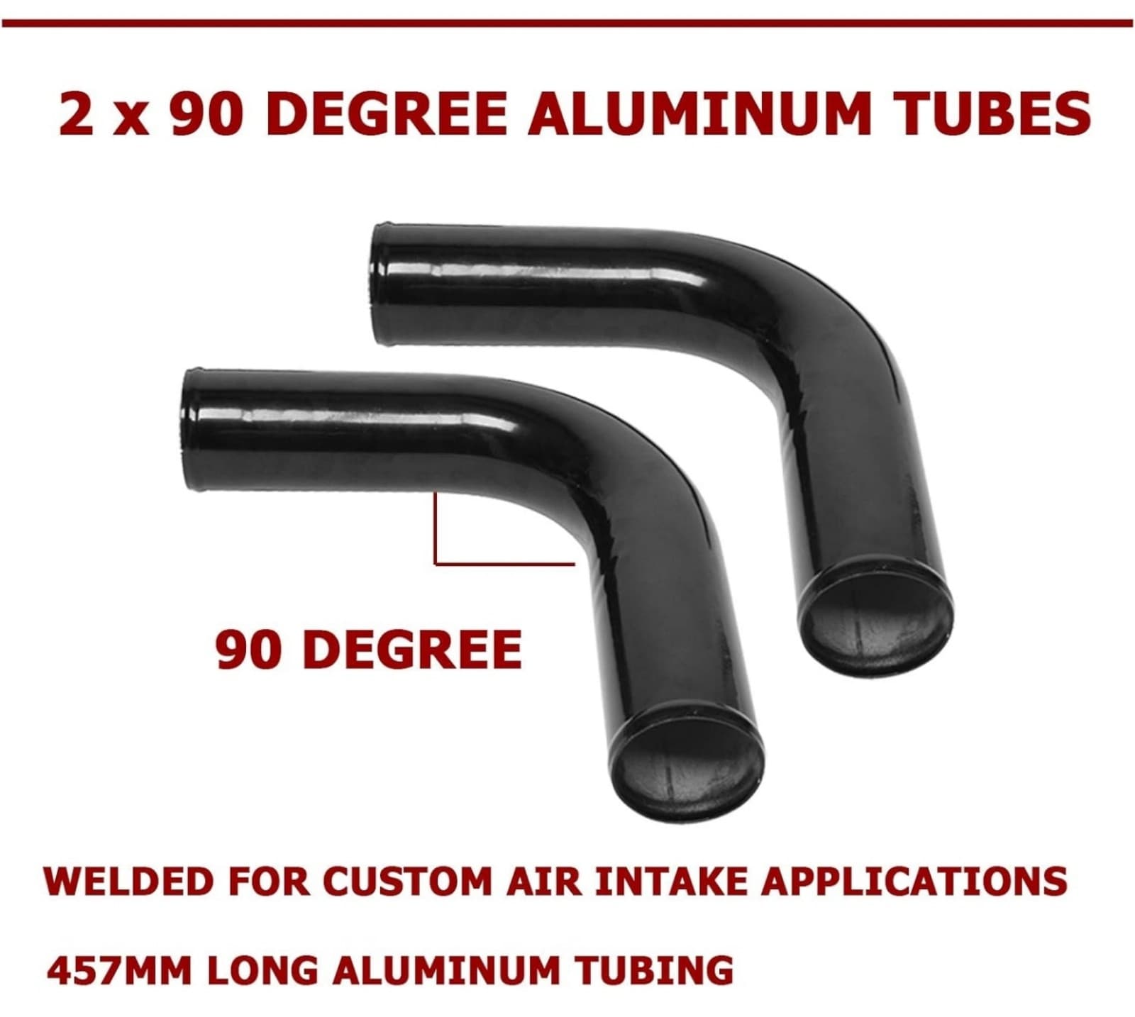 Universal 2.5 Inch Intercooler Pipe Piping Polished Aluminum Kit with Silicone H - Thumbnail 4