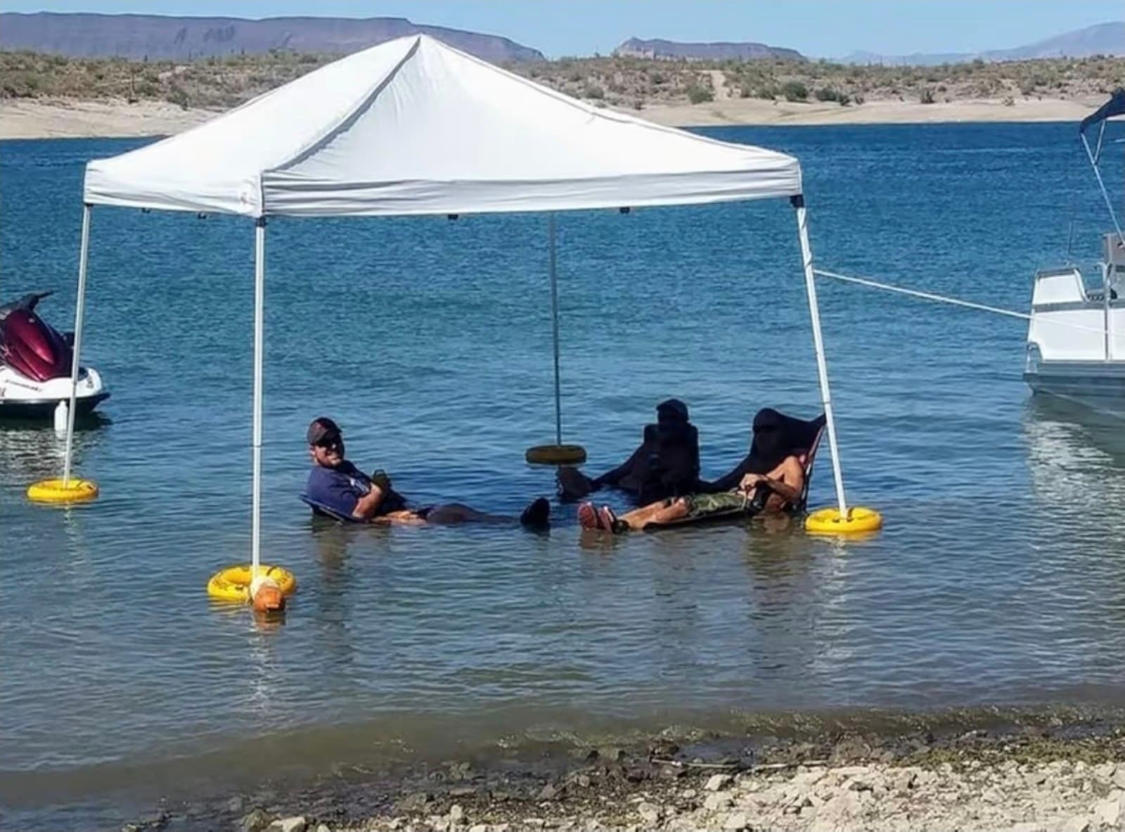 Water Shade Canopy Float Kit & Wind Anchor Bundle - Thumbnail 2