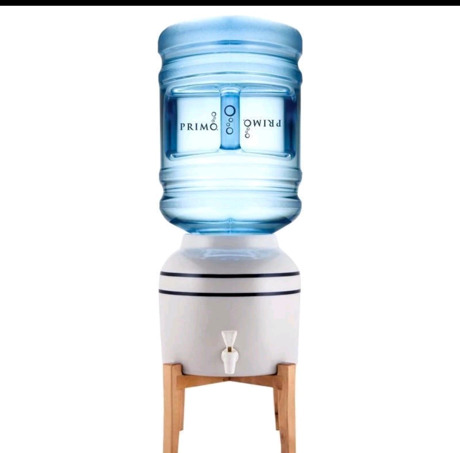 Ceramic Countertop Water Dispenser Top Loading Wooden Stand 3-5 Gallon Bottles - Thumbnail 3