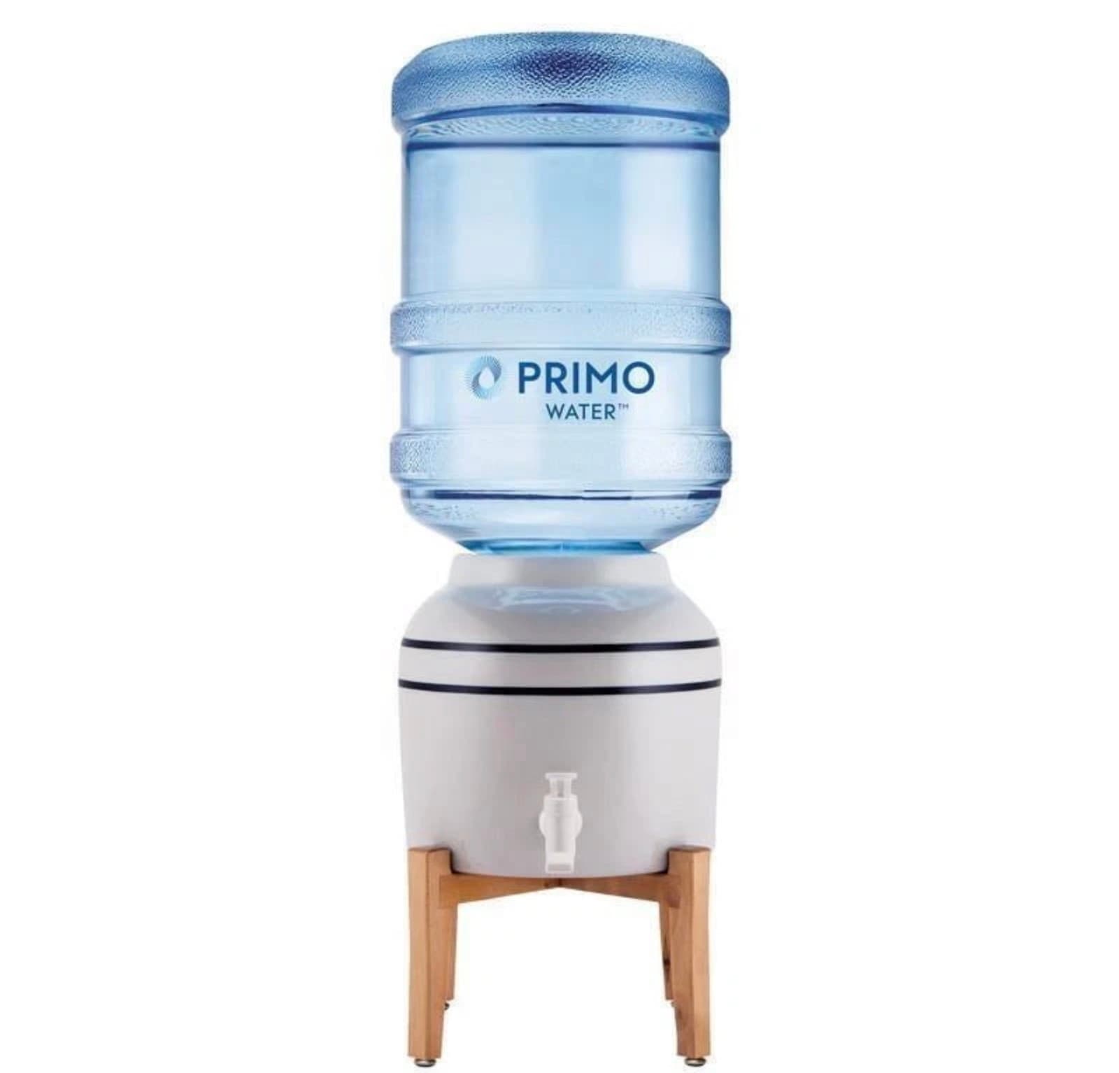 Ceramic Countertop Water Dispenser Top Loading Wooden Stand 3-5 Gallon Bottles - Image 1