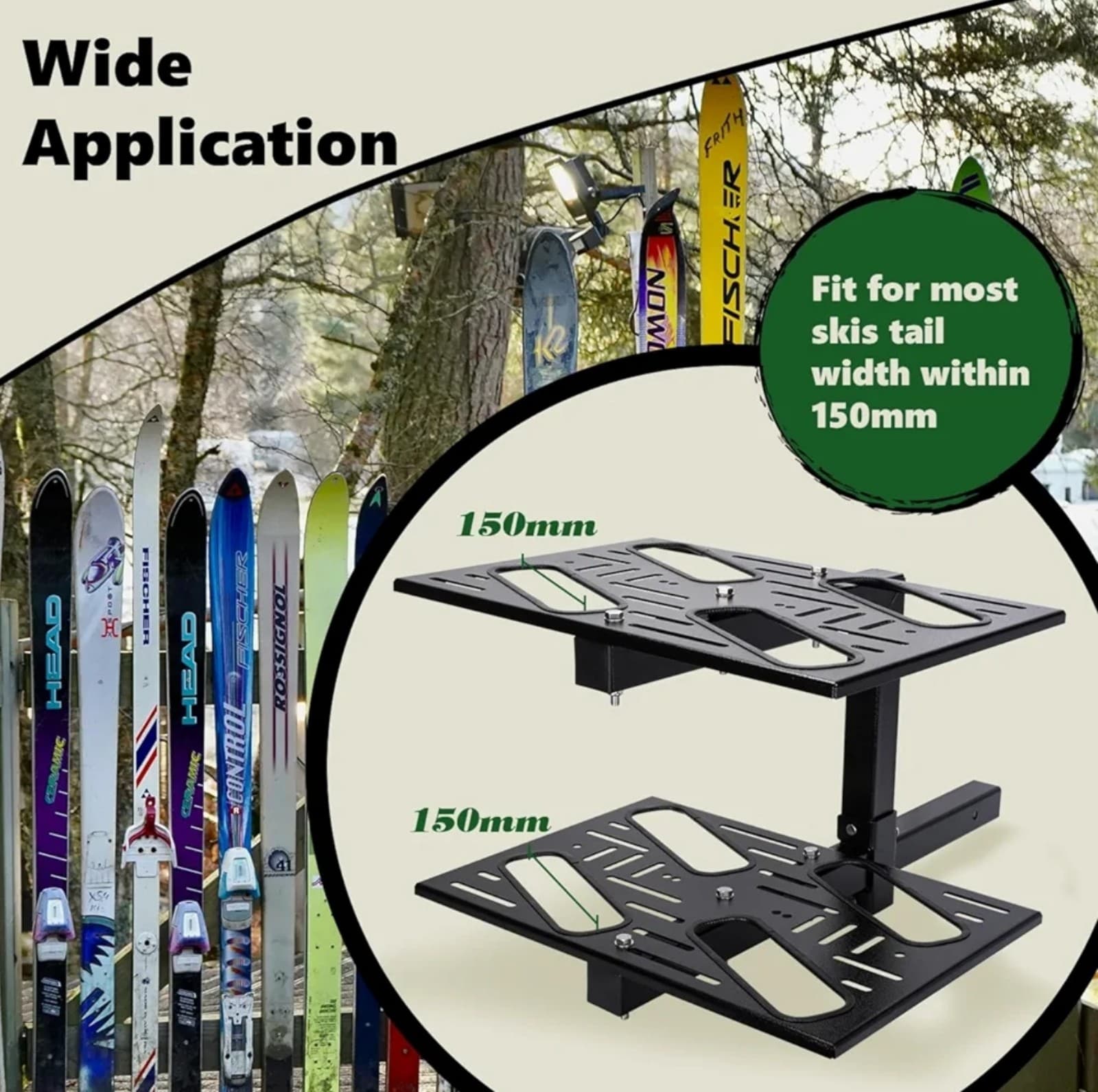 Folding Hitch Ski Rack Suited for 2" Hitch Receiver, Full Tilt - Thumbnail 8
