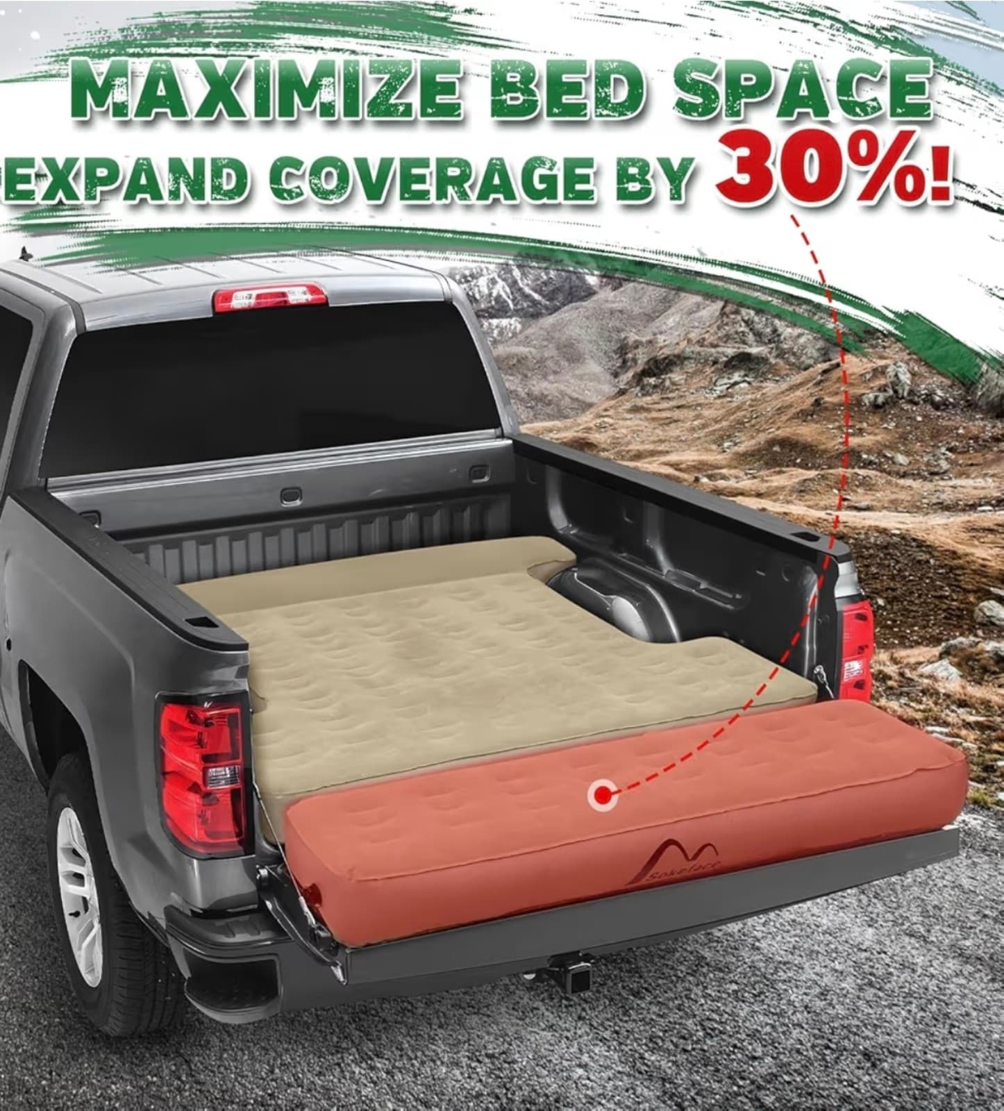 Detachable Tailgate Extendable 5.5-5.8ft Truck Bed Air Mattress - Heavy-Duty Inf - Thumbnail 3