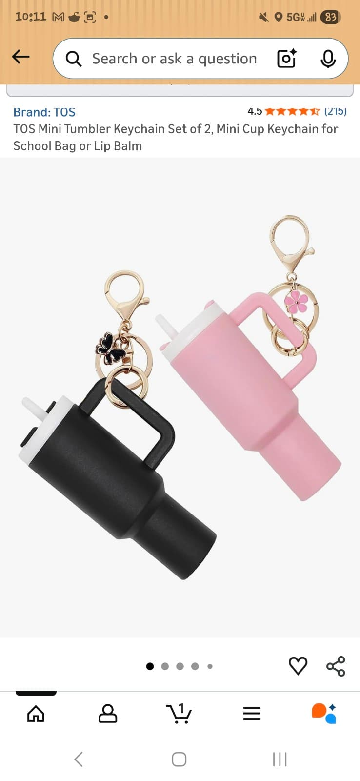 Mini Tumbler Keychain Set of 2, Mini Cup Keychain for School Bag or Lip Balm - Image 1