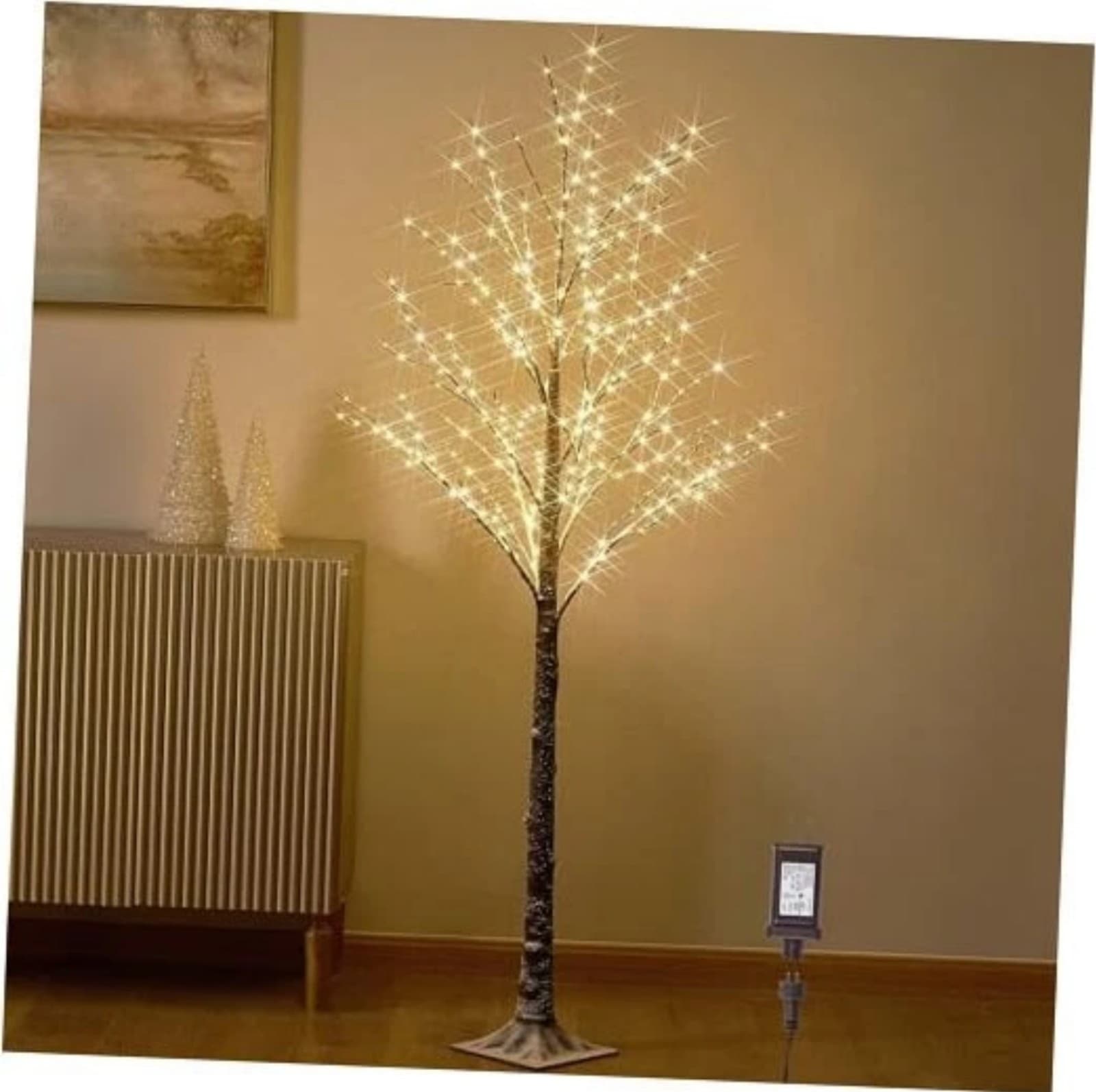 Lighted Snow Flocked Twig Tree with Fairy Lights 6FT 330 LED 6FT Snowy Tree - Image 1
