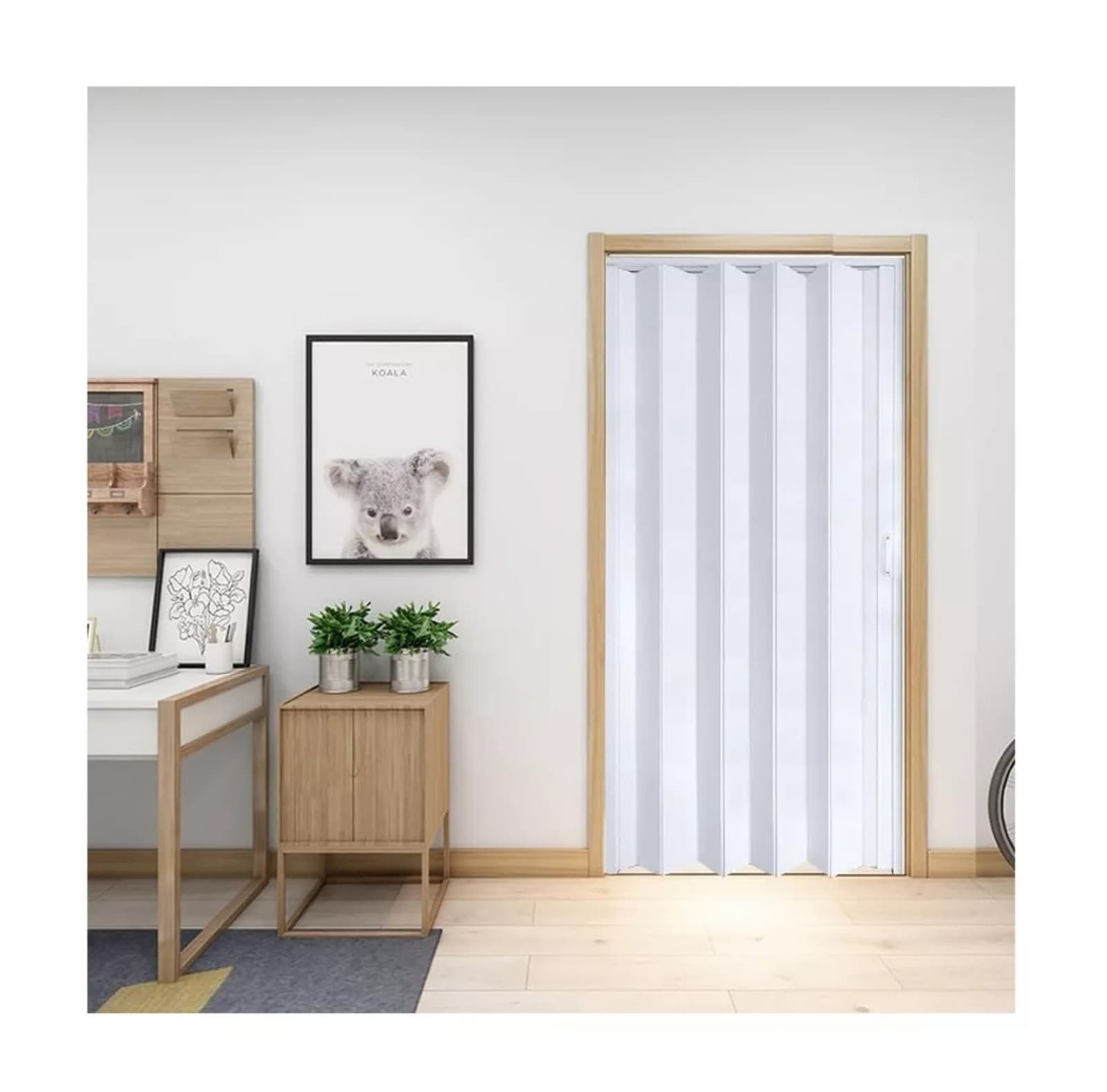 Interior Accordion Door 38x80in,White Folding Door,Partition Door Room Divider - Image 1