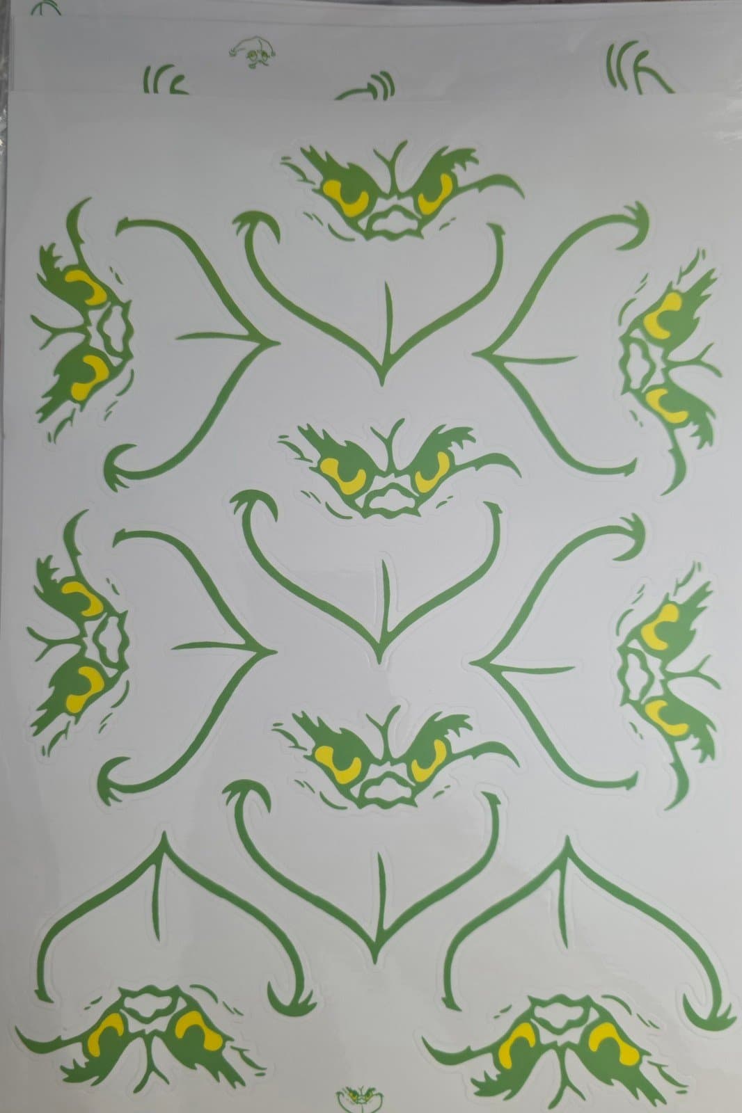 Grinch Face Stickers for Ornaments or Tumblers - Image 1
