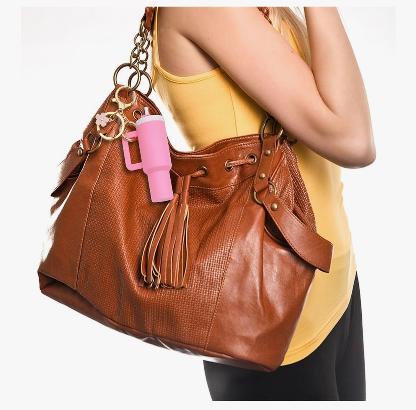 Mini Tumbler Keychain Set of 2, Mini Cup Keychain for School Bag or Lip Balm - Thumbnail 4