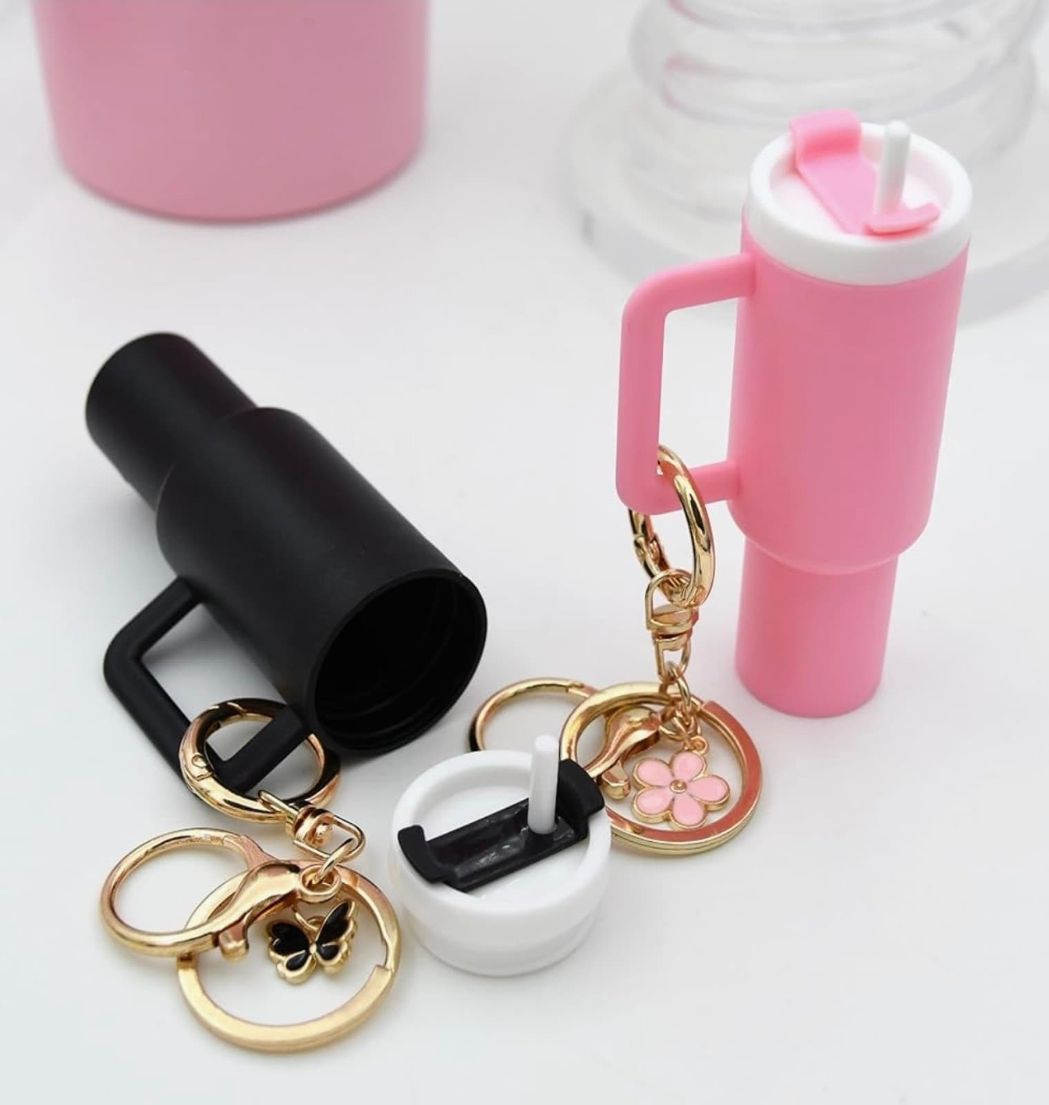 Mini Tumbler Keychain Set of 2, Mini Cup Keychain for School Bag or Lip Balm - Thumbnail 6