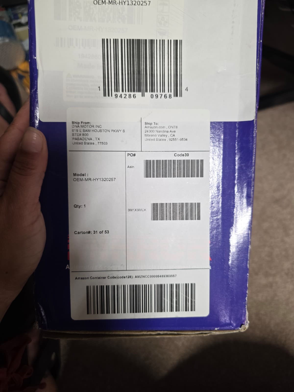 Hyundai Kona Driver Side Power Mirror Heated Blind Spot Indicator 2018-2021 - Thumbnail 5