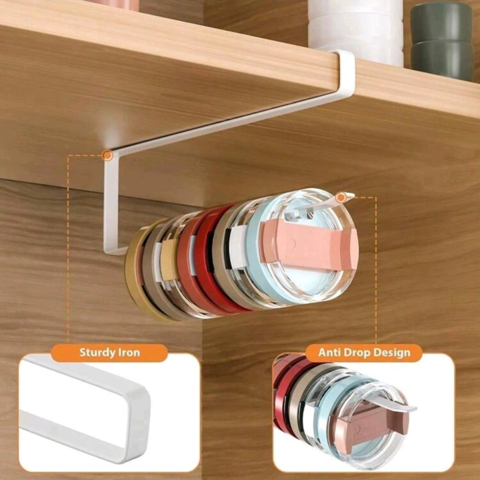 Tumbler Lid Organizer – Space-Saving Cup Lid Storage Holder - Thumbnail 2