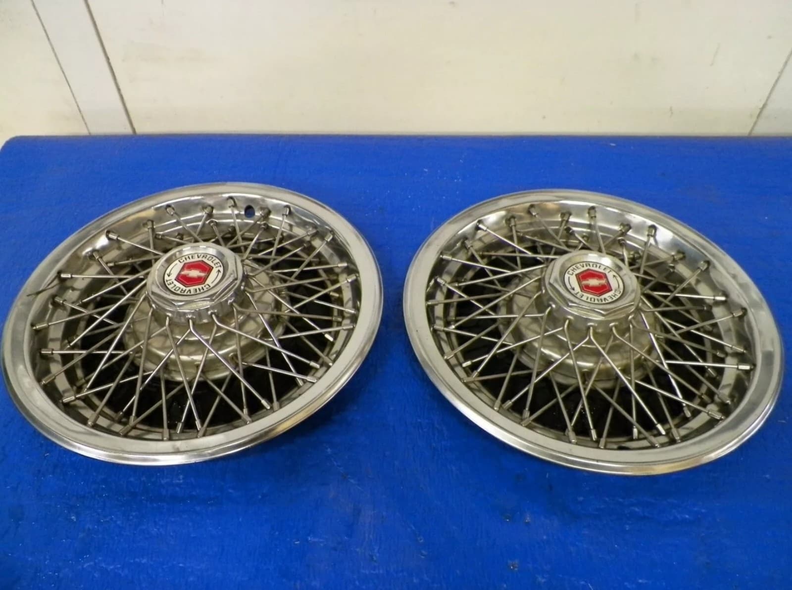 1970-1990 Chevrolet 15 inch wire wheel covers pair OEM 15 inch - Image 1