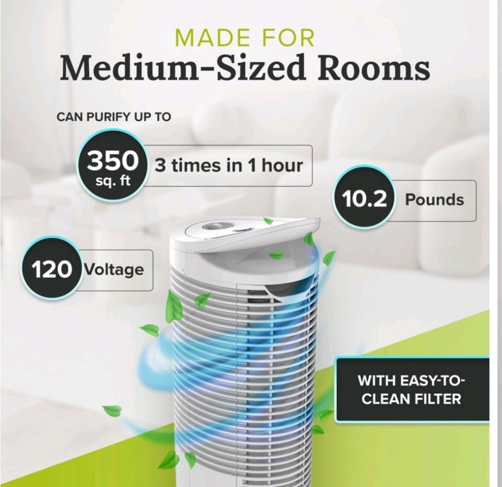 ENVION Thero Pure HEPA Air Purifier (Covers: 350-sq ft) - Thumbnail 3