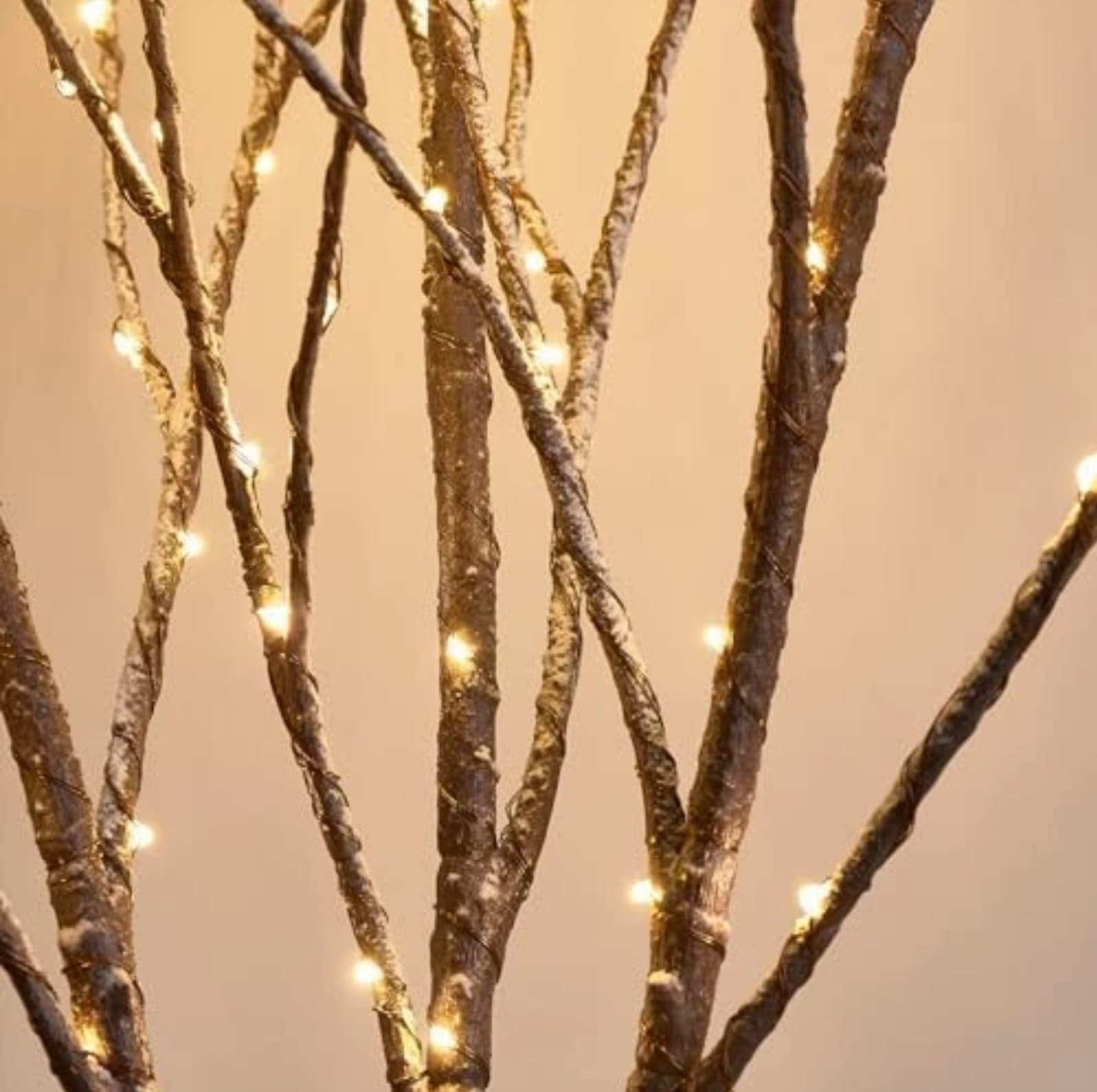 Lighted Snow Flocked Twig Tree with Fairy Lights 6FT 330 LED 6FT Snowy Tree - Thumbnail 2