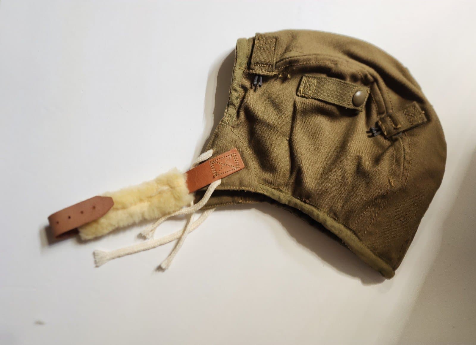 ORIGINAL WW ll A-9 AIR FORCE U.S. ARMY PILOT'S FLYING CAP Large No42-G686 - Thumbnail 5