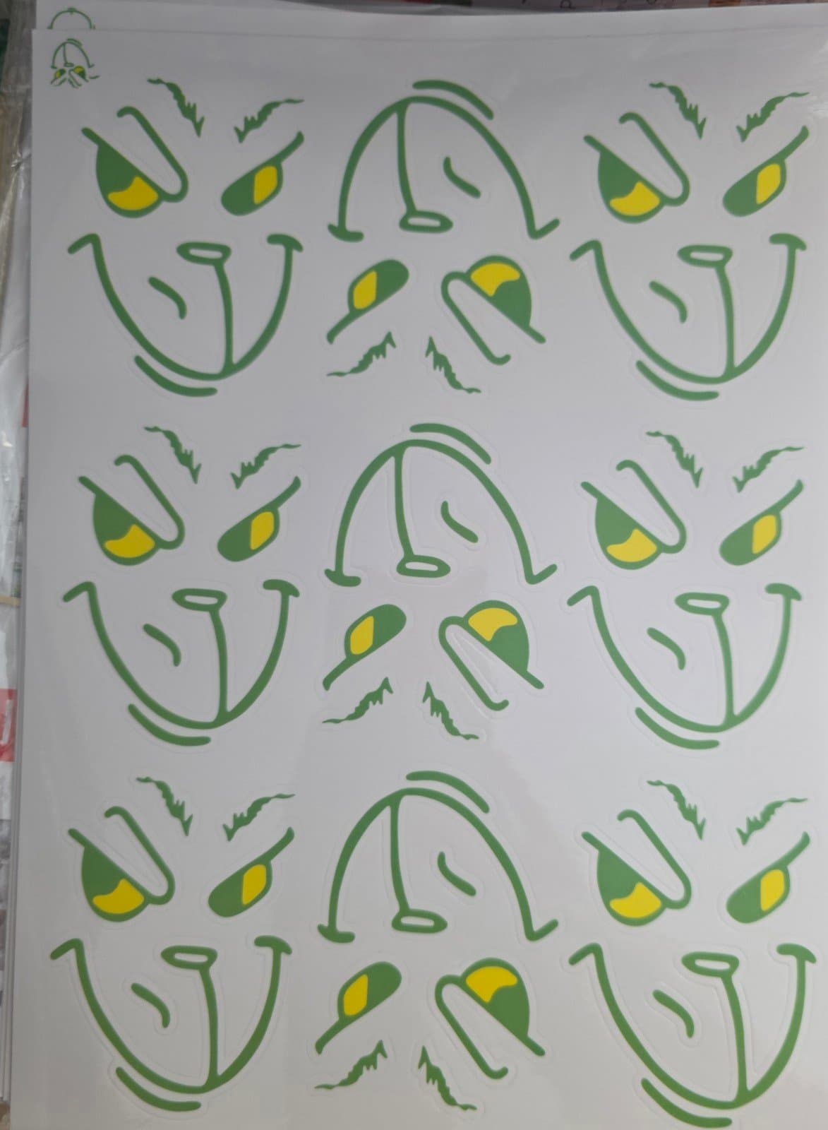 Grinch Face Stickers for Ornaments or Tumblers - Thumbnail 3