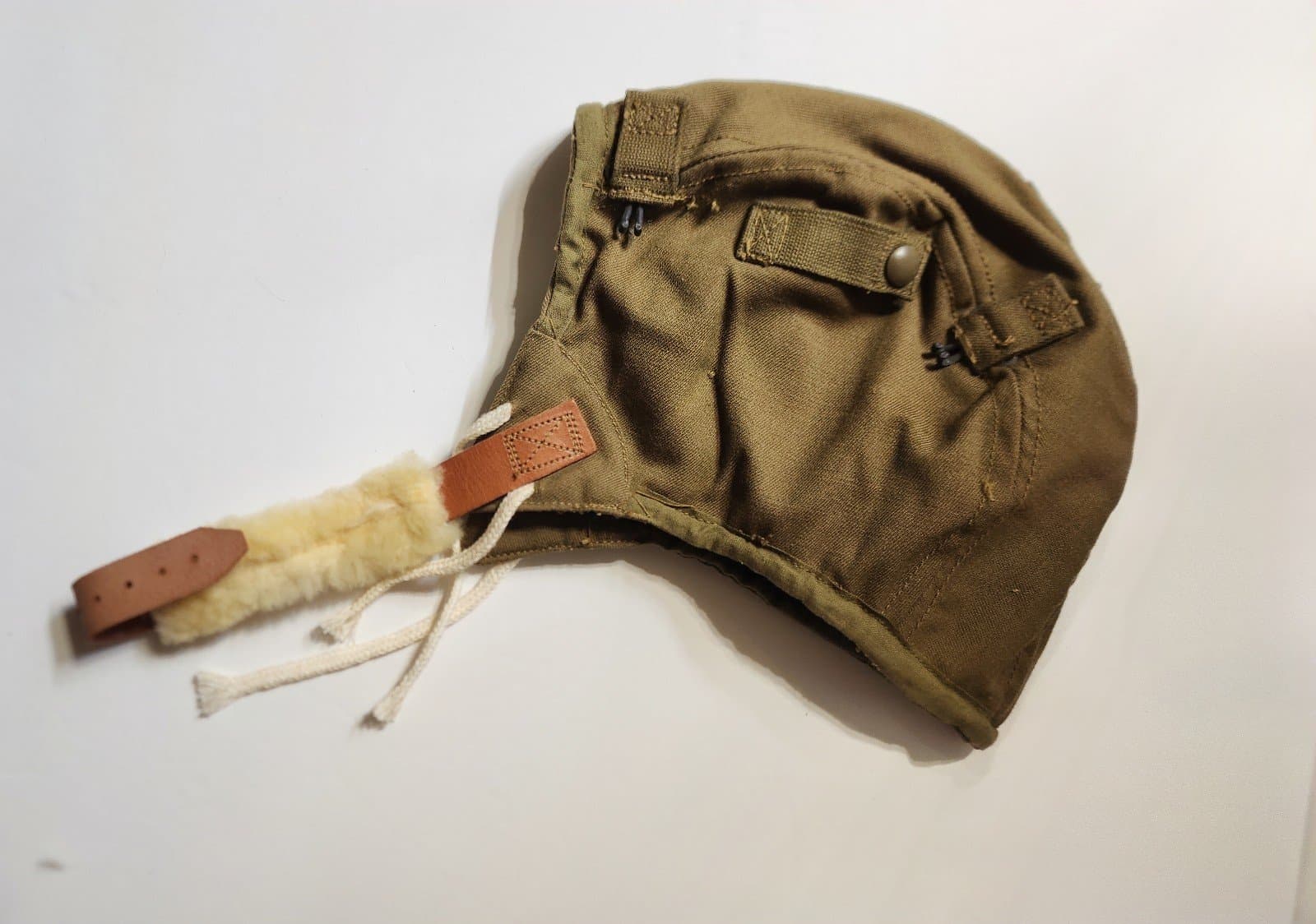 ORIGINAL WW ll A-9 AIR FORCE U.S. ARMY PILOT'S FLYING CAP Large No42-G686 - Thumbnail 4