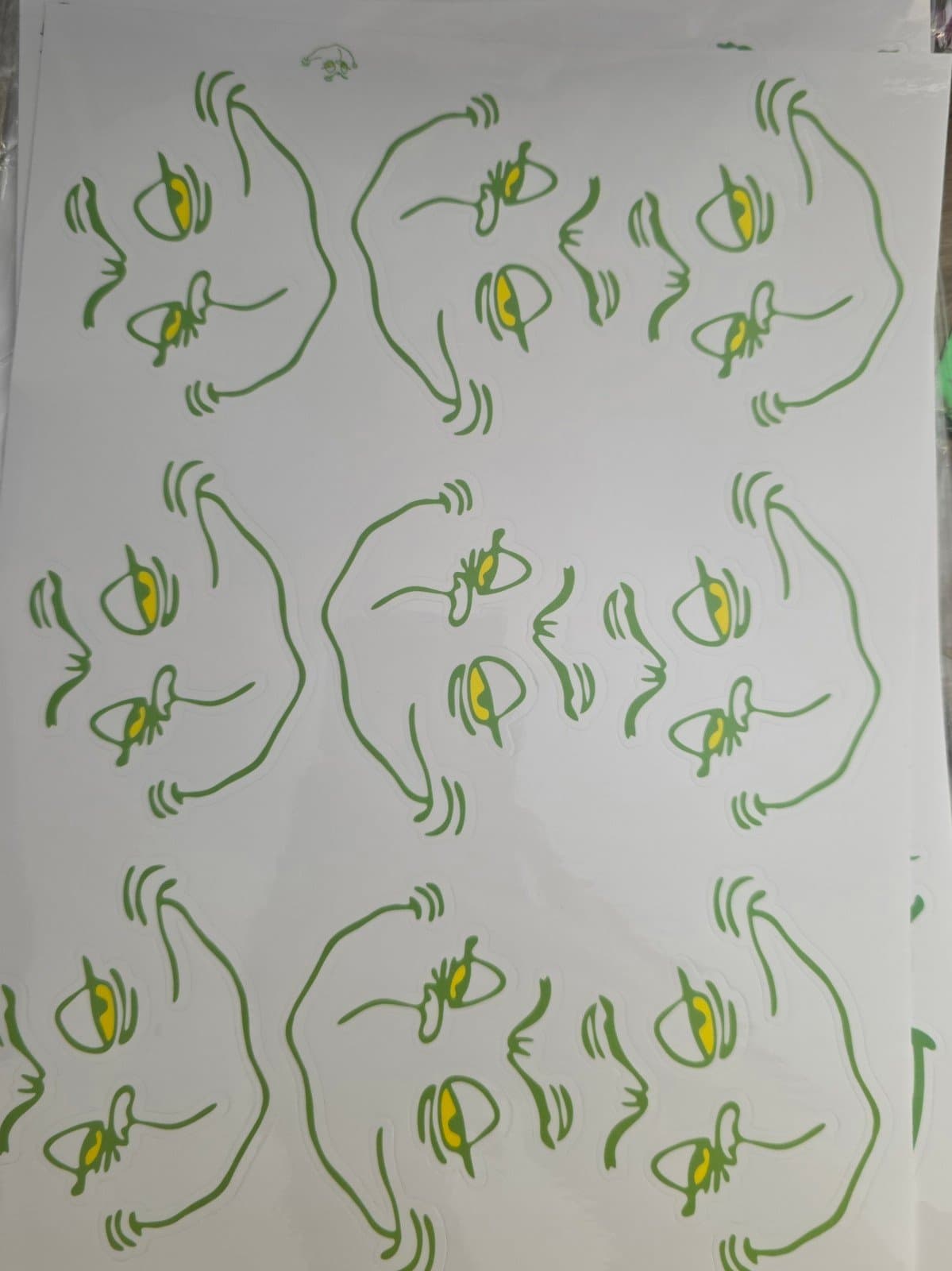 Grinch Face Stickers for Ornaments or Tumblers - Thumbnail 2