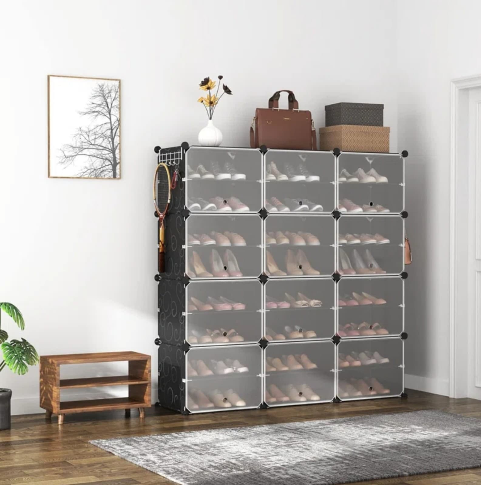 Portable Shoe Rack Organizer 8-Tier Shoe Cabinet 48-Pair Shoe Organizer Expandab - Image 1