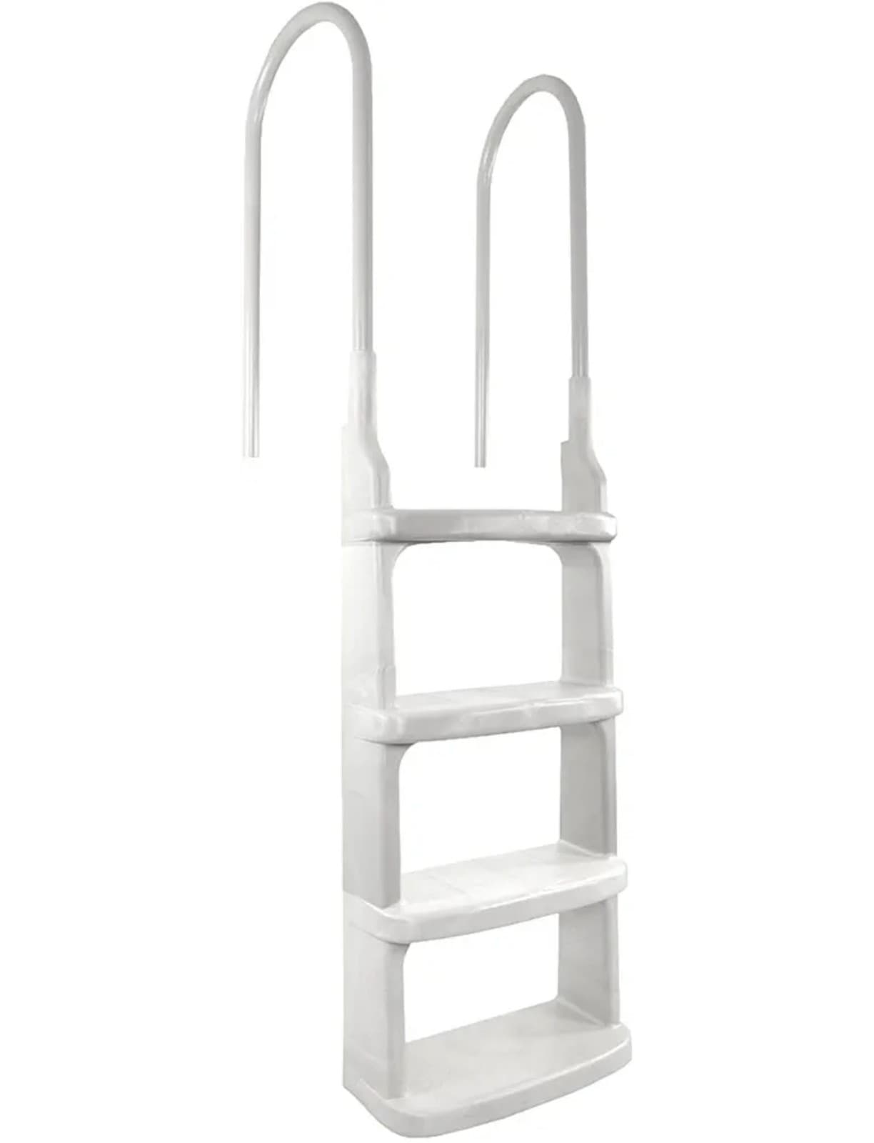 Main Access Easy Incline White Pool Deck Ladder for 48 to 54 Inch Above Ground P - Image 1