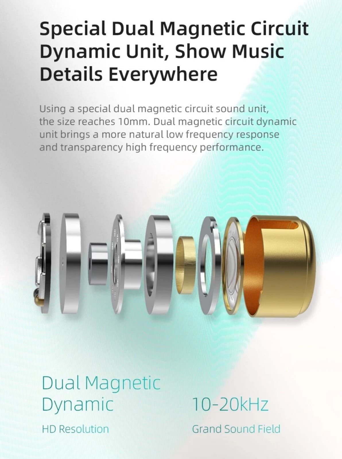 Earphones Dynamic In Ear Monitor HiFi Headphones Bass Stereo Earplugs - Thumbnail 2