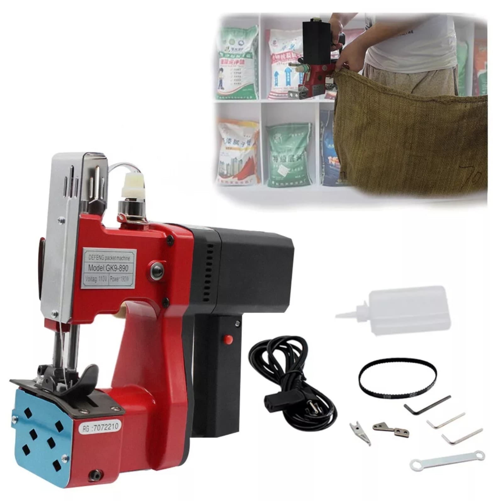Electric Bag Sewing Machine GK9-890 Bag Industrial Stitching Tool Sack Closer - Image 1