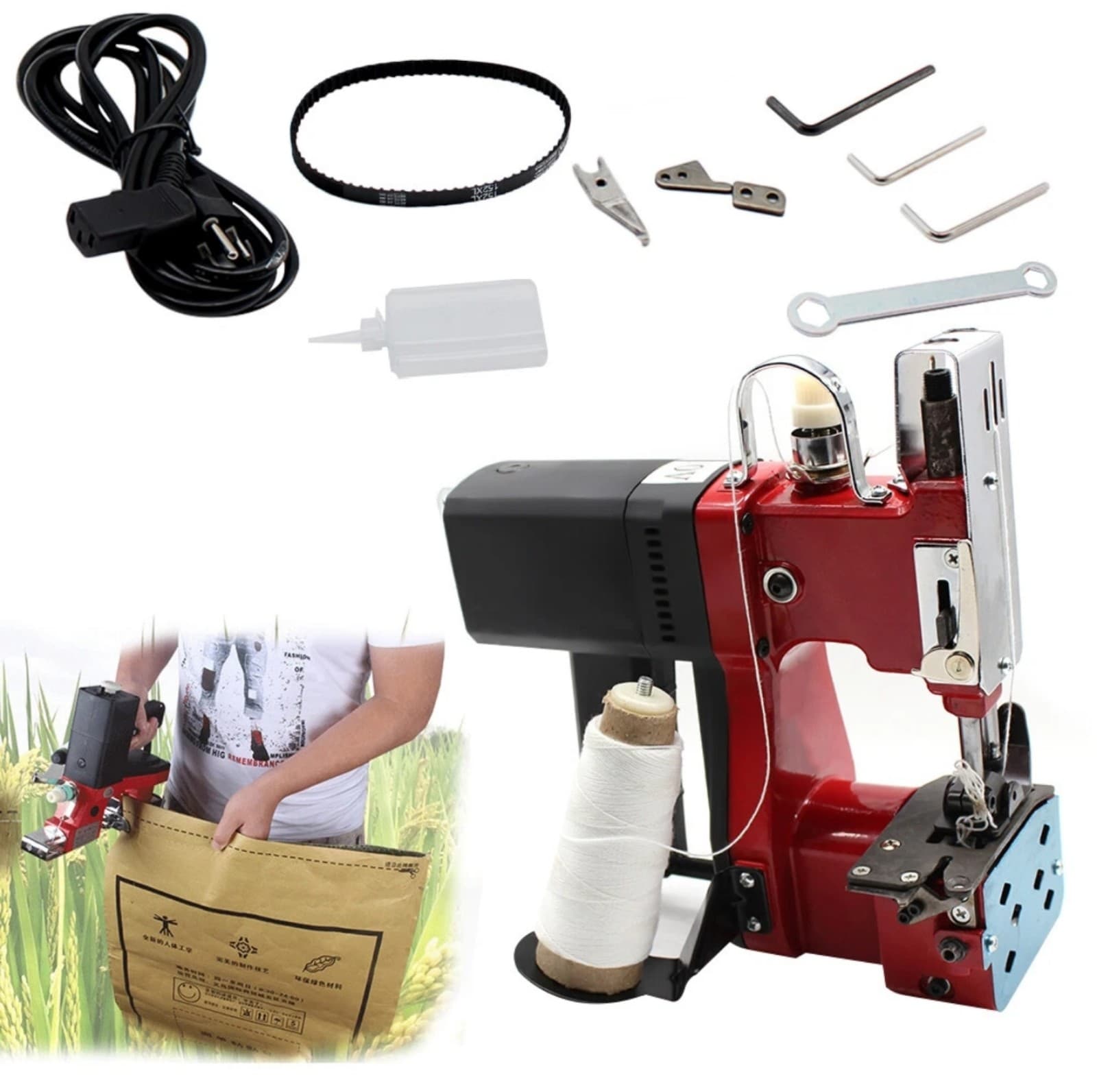 Electric Bag Sewing Machine GK9-890 Bag Industrial Stitching Tool Sack Closer - Thumbnail 2