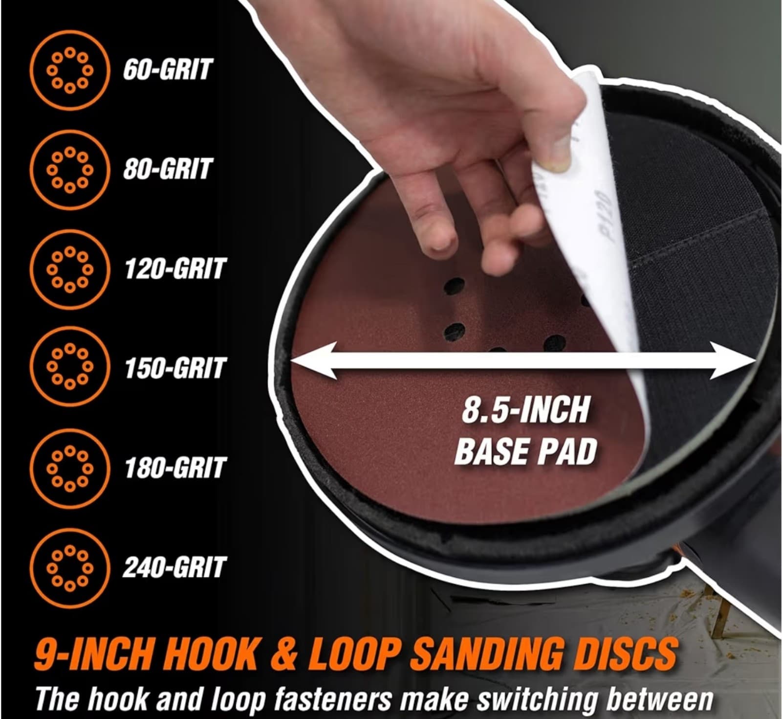 Dual-Head Drywall Sander with 15-Foot Dust Hose - Thumbnail 5