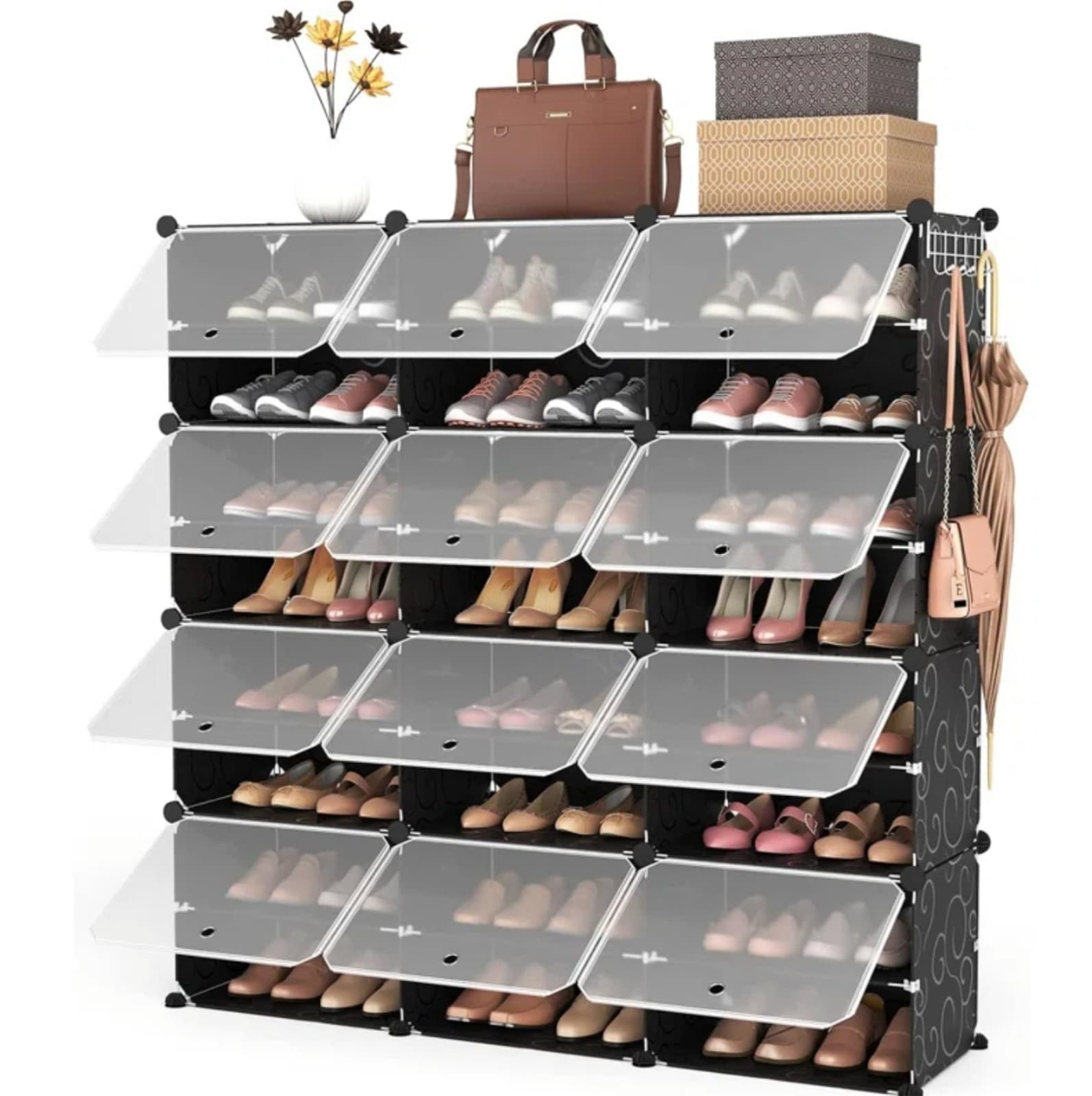 Portable Shoe Rack Organizer 8-Tier Shoe Cabinet 48-Pair Shoe Organizer Expandab - Thumbnail 5