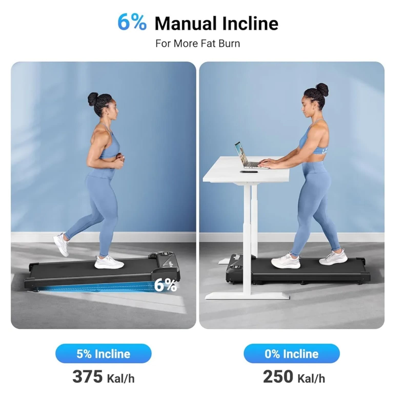 THERUN Walking Pad Treadmill Under Desk, Portable Mini Treadmill for Home/Office - Thumbnail 7