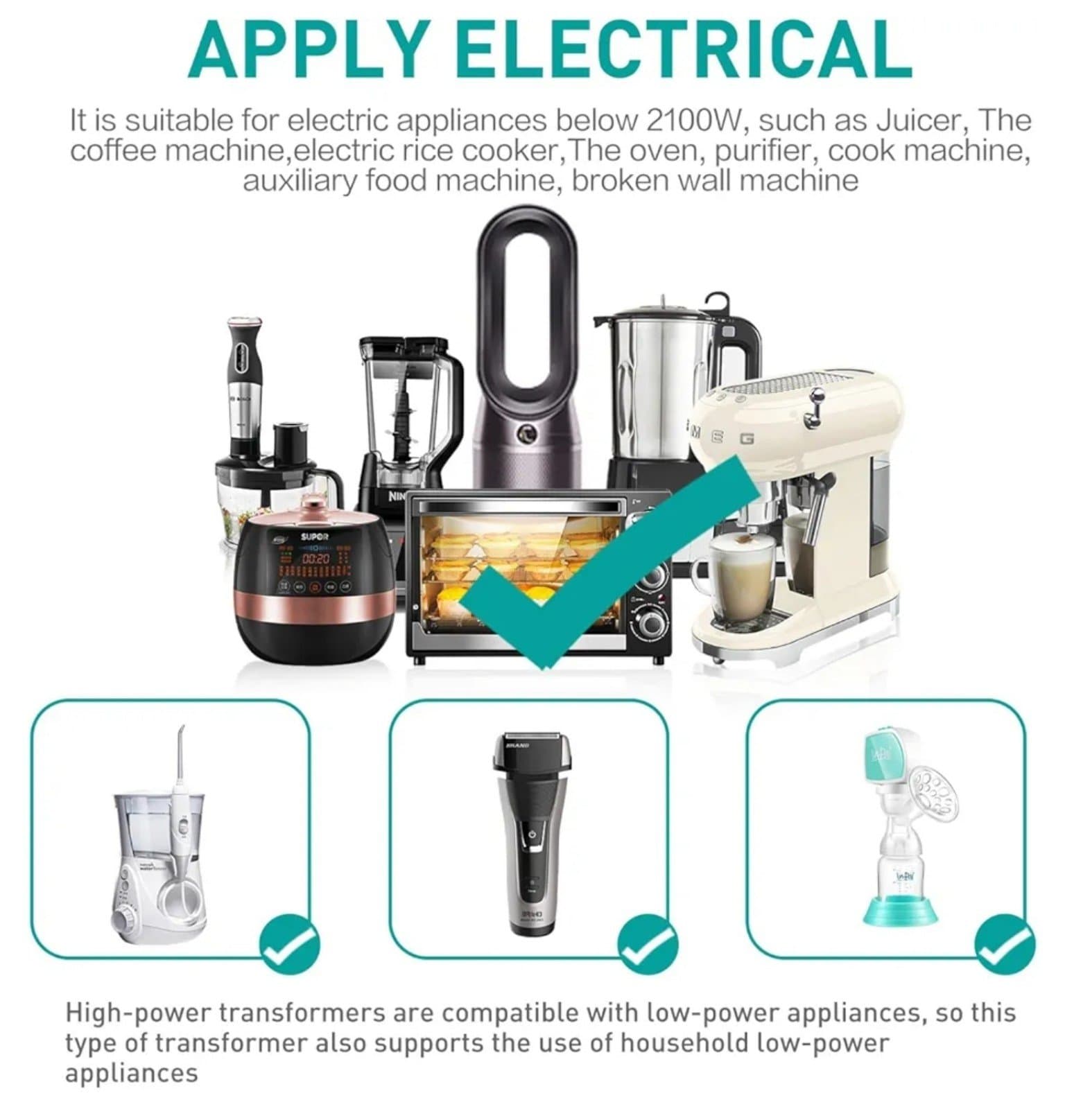 Step Up Voltage 110v to 220v Converter Heavy Duty Voltage Transformer with Temp - Thumbnail 7