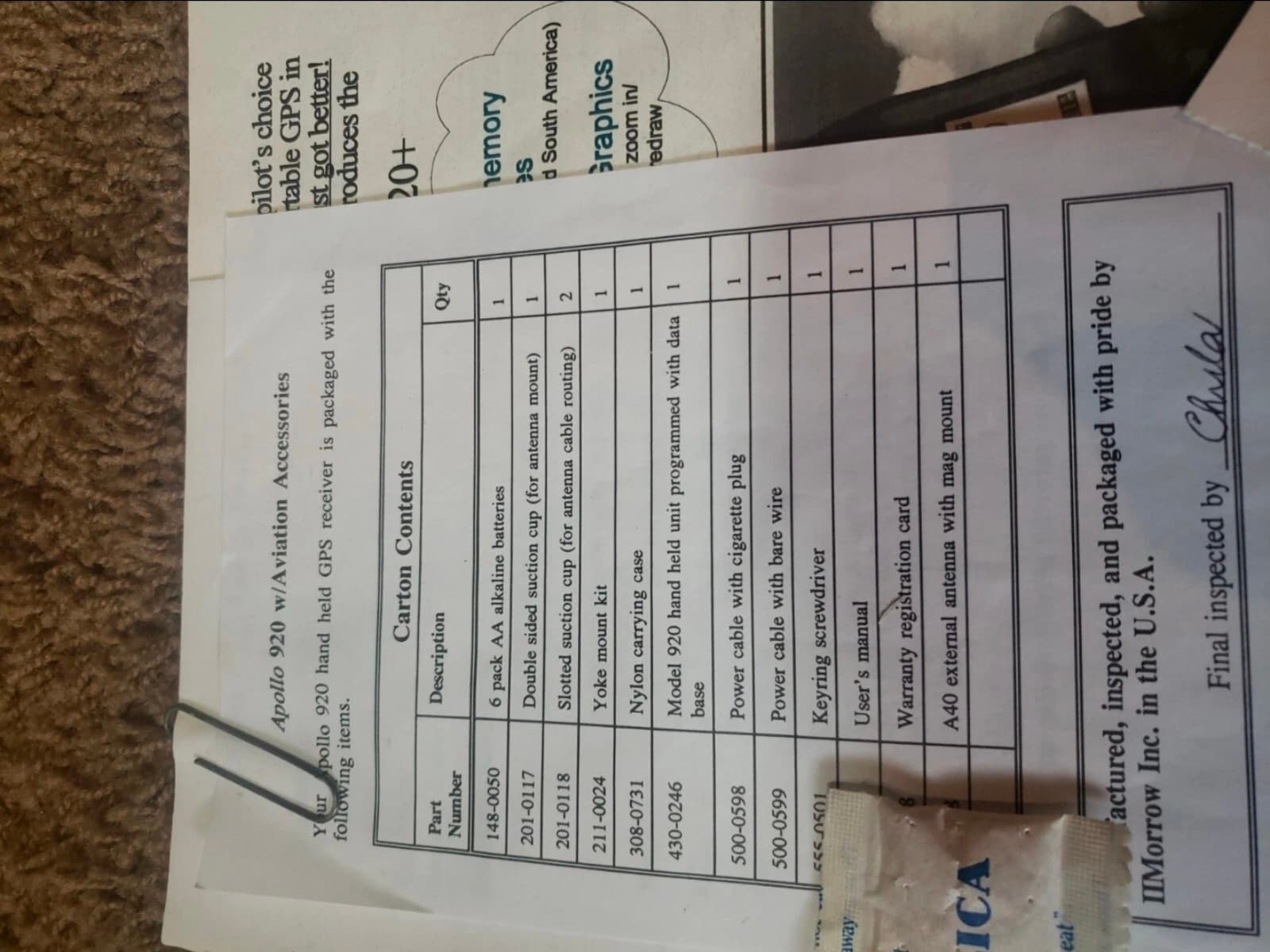 Apollo 920 handheld gps with moving map display with Extras - Thumbnail 5