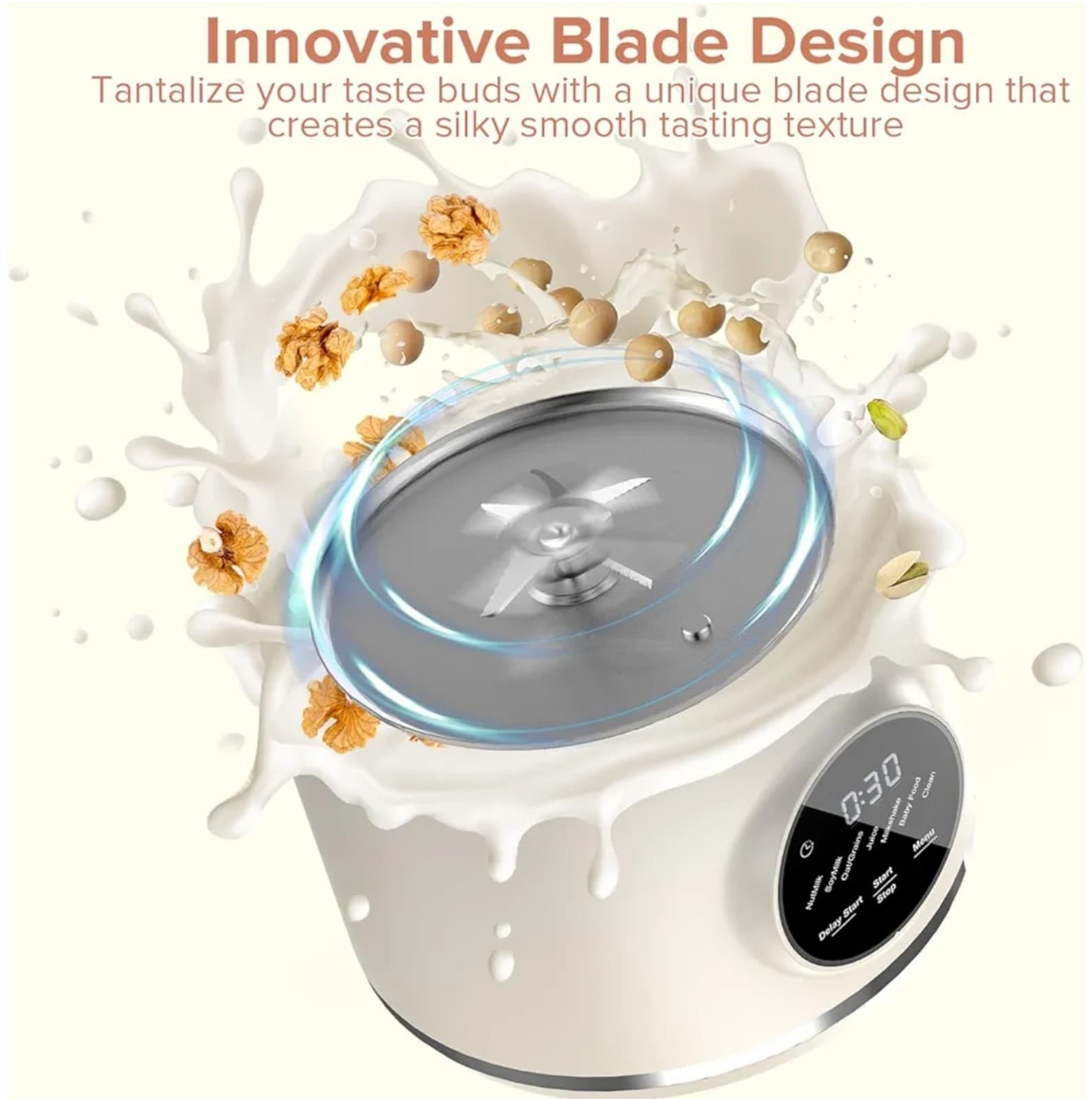 Nut Milk Maker, 50oz (1.5L) Automatic Soy Milk Maker Oat Milk, Nutmilk, Juice, M - Thumbnail 5