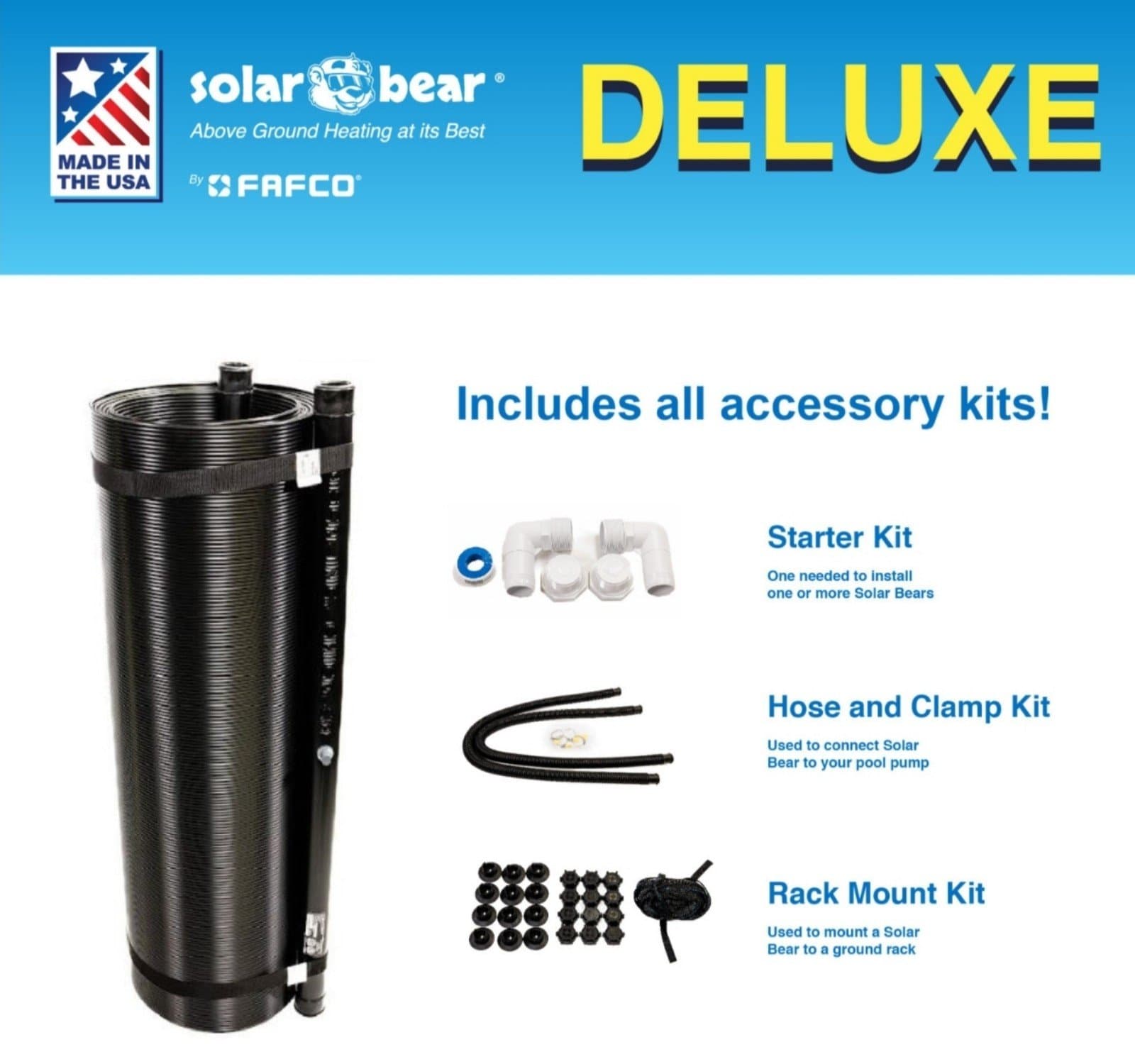 Solar Bear DELUXE - Solar Pool Heater for Above-Ground Pools, Universal, with St - Thumbnail 6