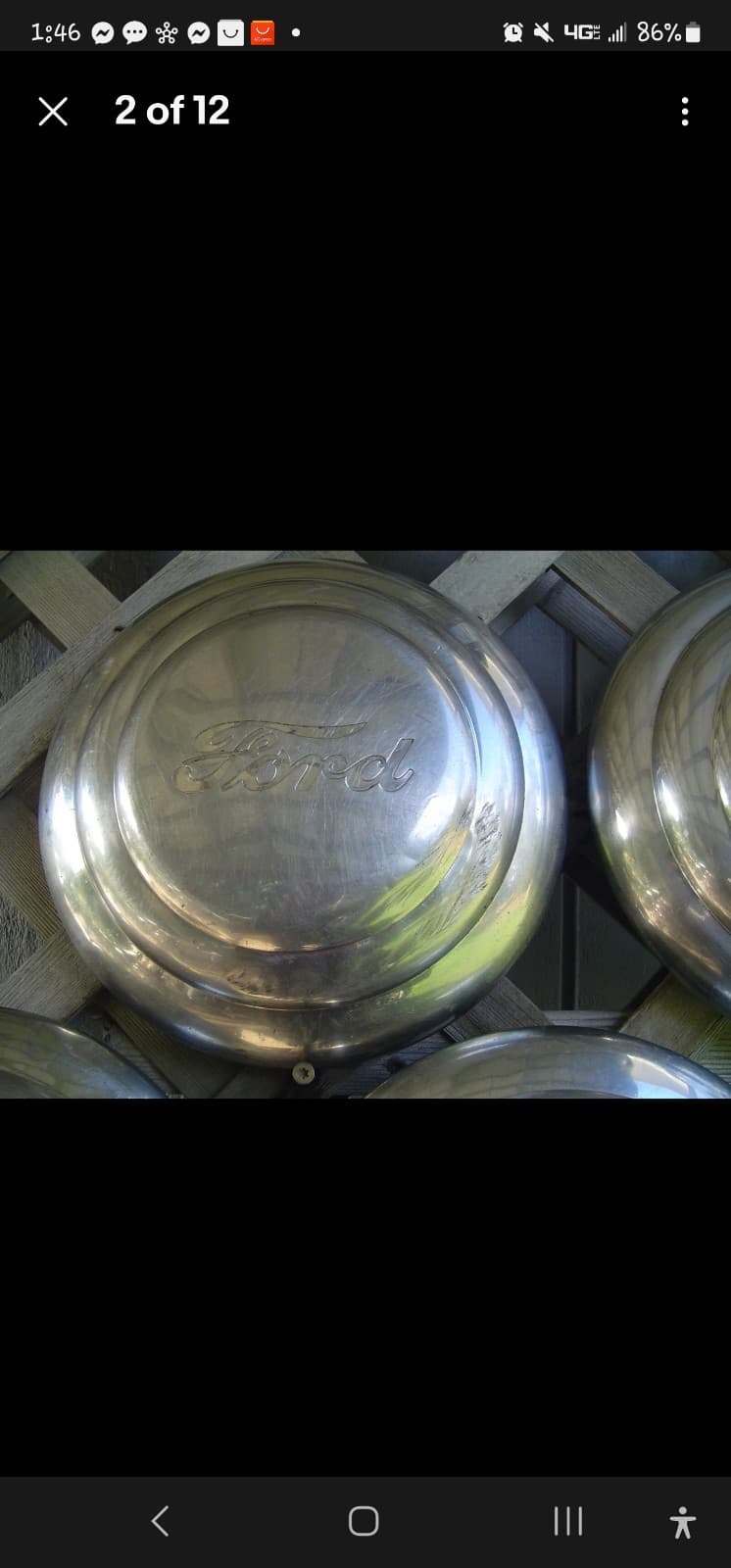 1941 VINTAGE FORD SUPER DELUX COUPE ROADSTER PICKUP TRUCK HUBCAPS WHEEL COVERS - Thumbnail 2